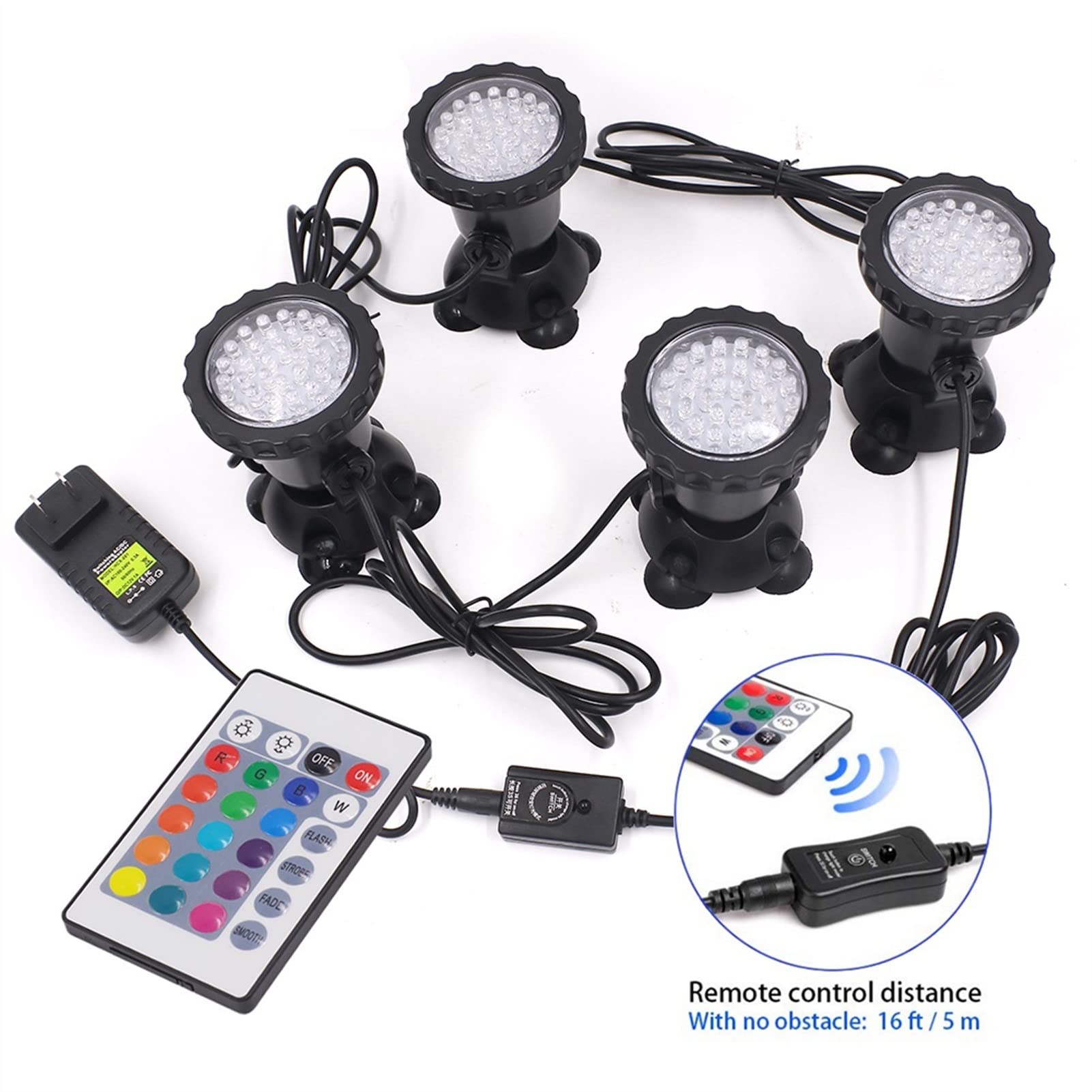 Luz para Piscina DIRIGIÓ Lámparas bajo el agua Lámpara impermeable RGB 36 LED Luz del punto submarino for la piscina Fountens Pond Water Garden Aquarium Luces Sumergibles ( Color : 3 bulbs set , Size