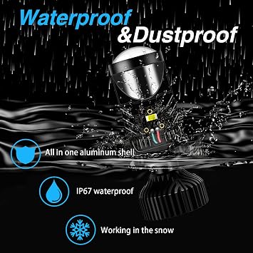 2Pcs H4 Led Headlight Bulbs Projector Lens, 9-32V 16000LM 100W Cold White High Low Beam LED Headlight Bulb High Brightness and High Concentration of Light for Cars And Motorbikes