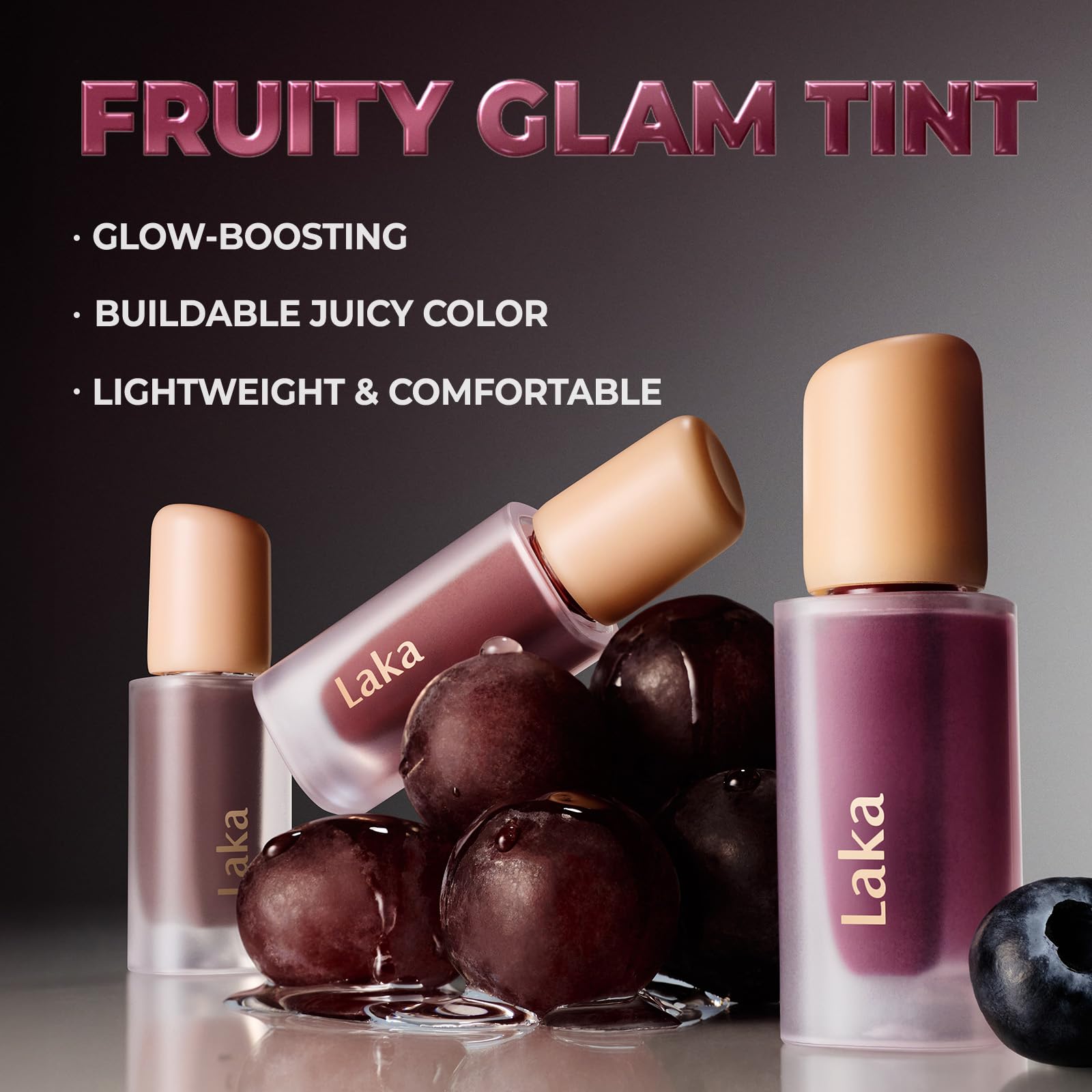 Amazon.com : Laka Fruity Glam Lip Tint Mini, 1.9g/0.07oz, Glowing