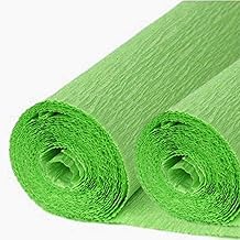 Crepe Paper, 18 Colors to Choose from, 9.8 inches (25 x 2.5 m), Set of 2, Crepe Paper, Artificial Flowers (Green)