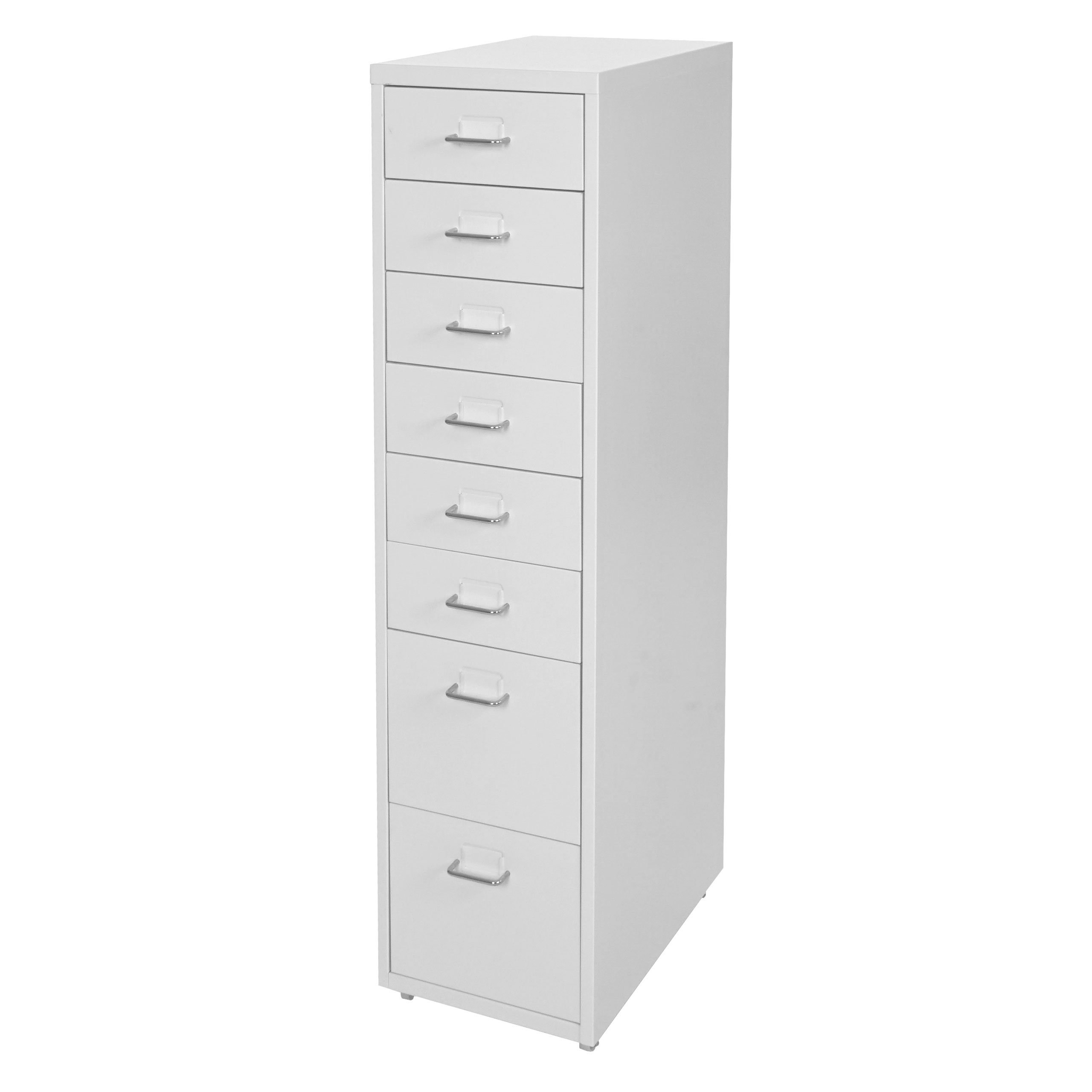 Mendler Boston T851AM - Contenedor con ruedas (110 x 28 x 41 cm), color blanco | Armario con 6 cajones