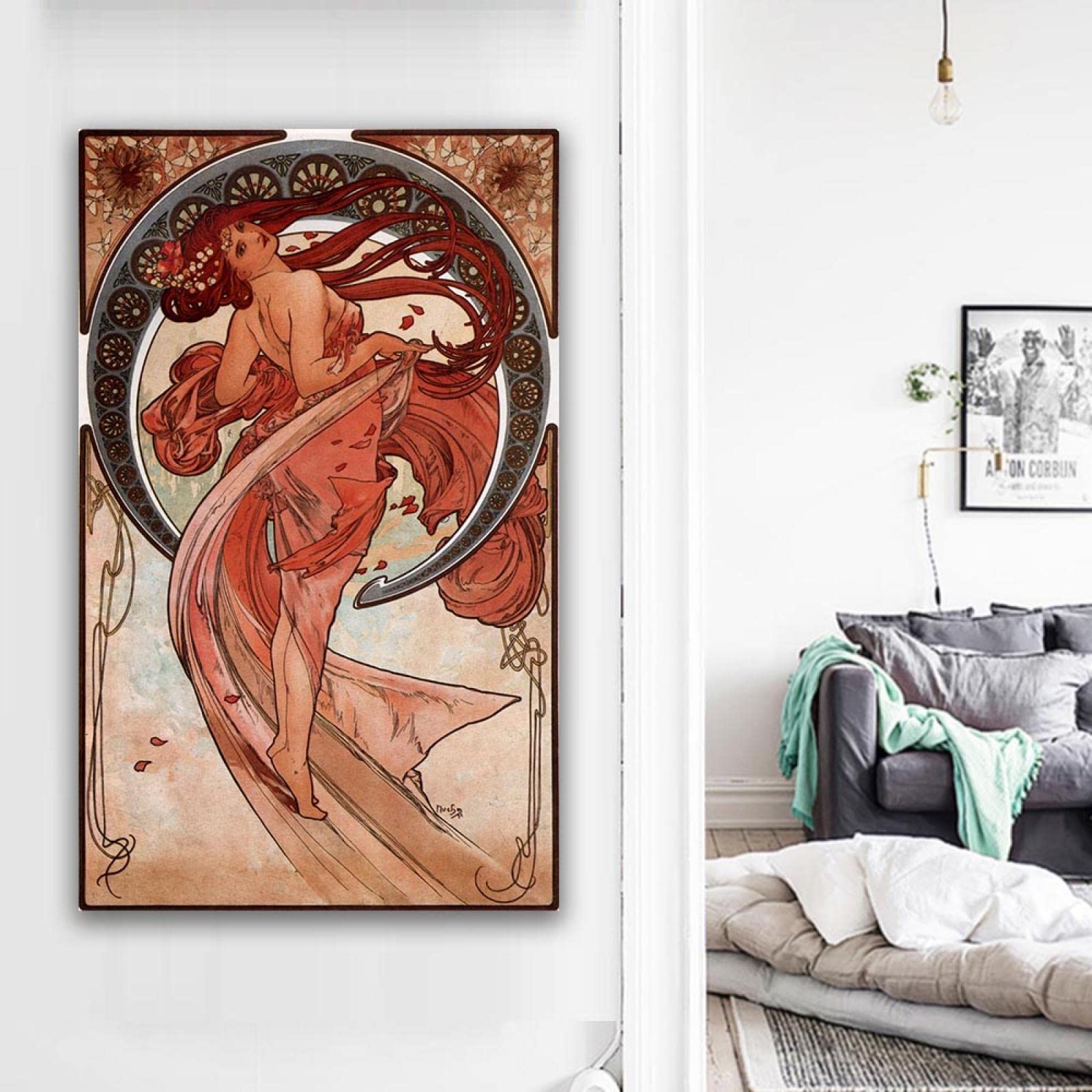 Tableau en relief Les saisons le printemps d'après Alphons Mucha