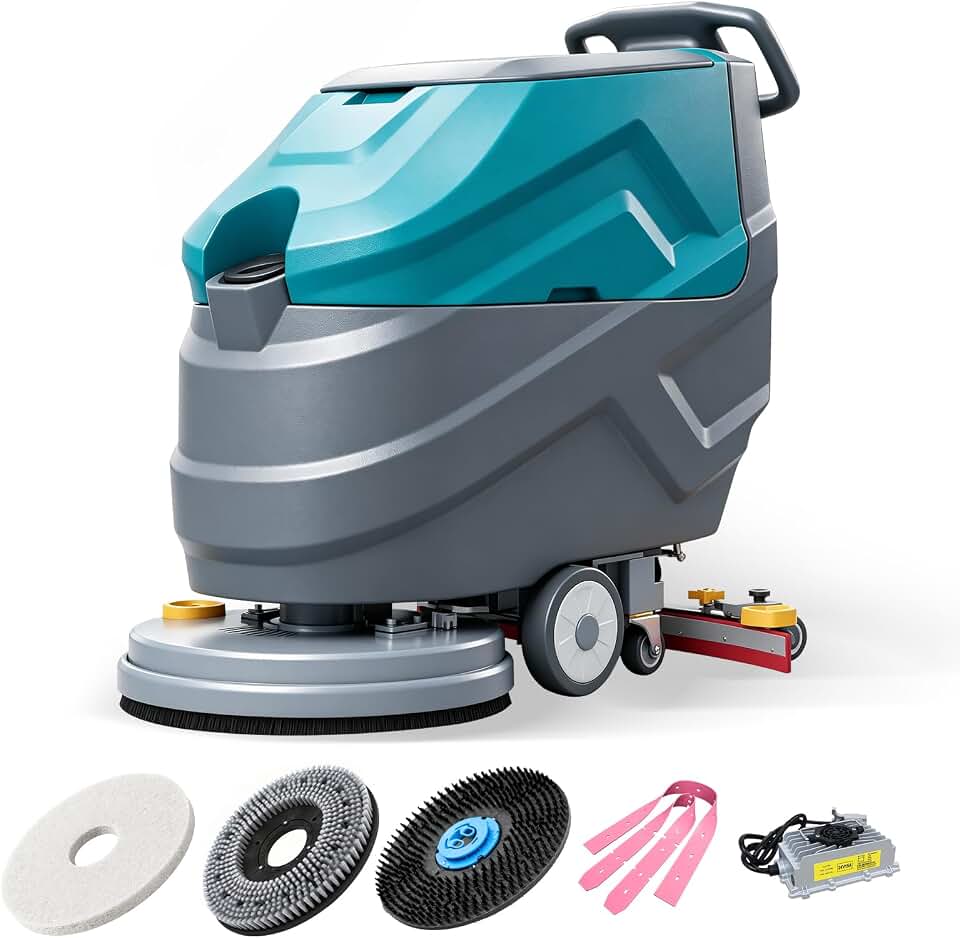 PX7 22" Commercial Walk Behind Floor Scrubber Machine, Heavy-Duty Motor