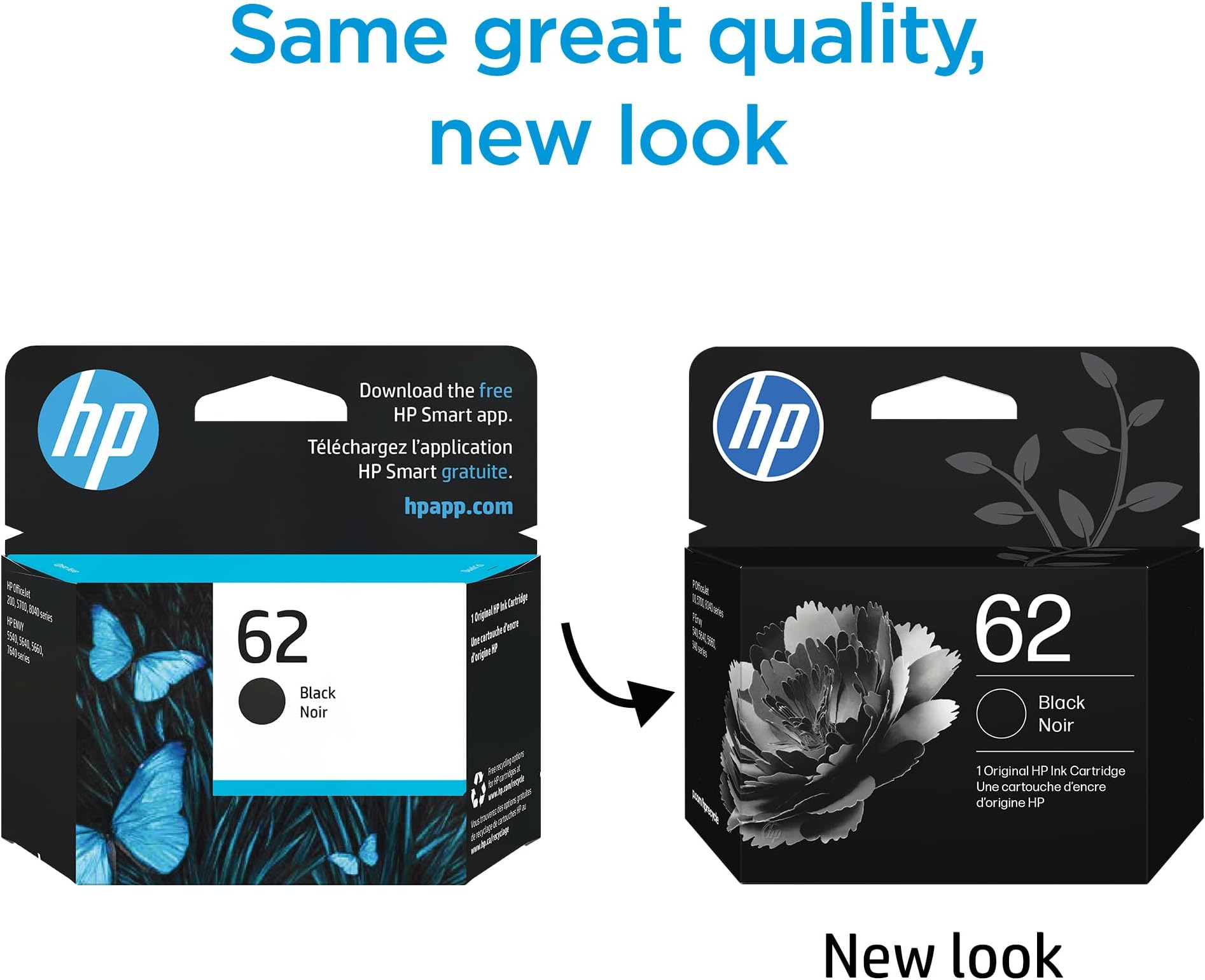 HP 62 Black Ink Cartridge | Works with ENVY 5540, 5640, 5660, 7640, OfficeJet 5740, 8040, OfficeJet Mobile 200, 250 | Instant Ink Eligible | C2P04AN | Packaging May Vary