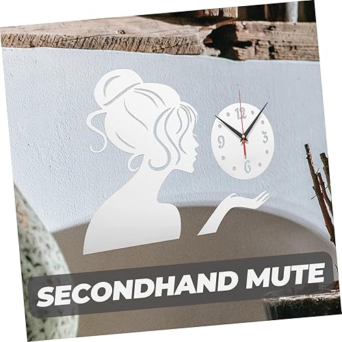 Miniatura 6 de Garneck Reloj de pared con espejo para niñas, moderno, decoración de pared, casa de campo, decoración de pared, reloj de pared negro, reloj de pared