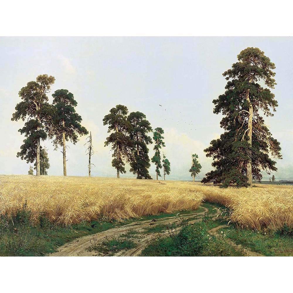 Wee Blue Coo Ivan Shishkin Rye Fields Shishkin Ivan Old Master Painting Art Print Poster Wall Decor 12X16 Inch