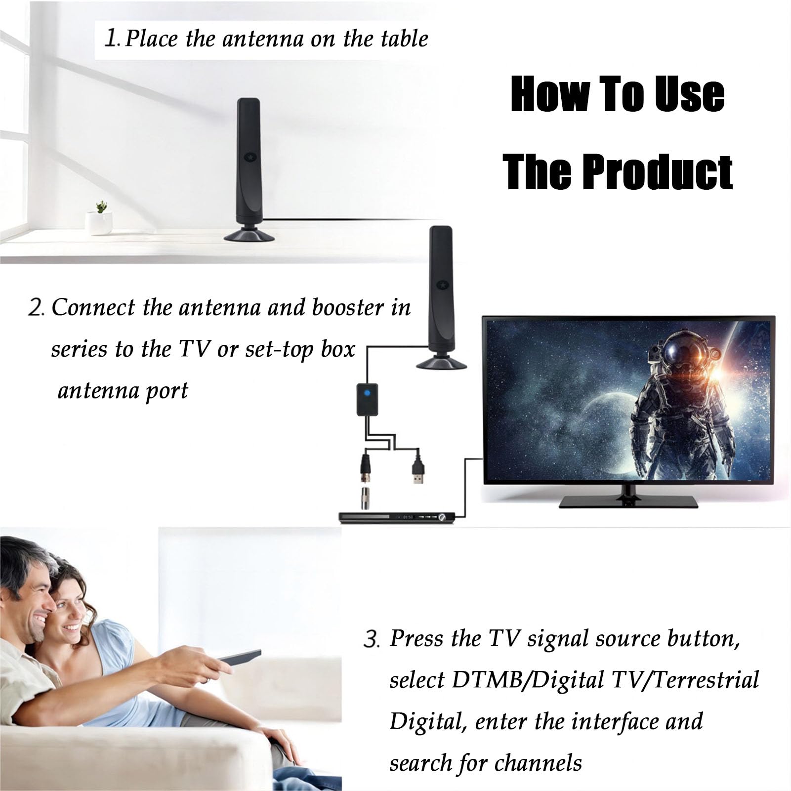 Wavemax TV Antenna 2026, Indoor/Outdoor Antenna for Smart TV, Wave Max Pro 4K HD TV Antenna 2026, Digital Antenna/Signal Booster with Crisp HDTV Display and Works for TV, RVs & Campers (2Pcs) - 5
