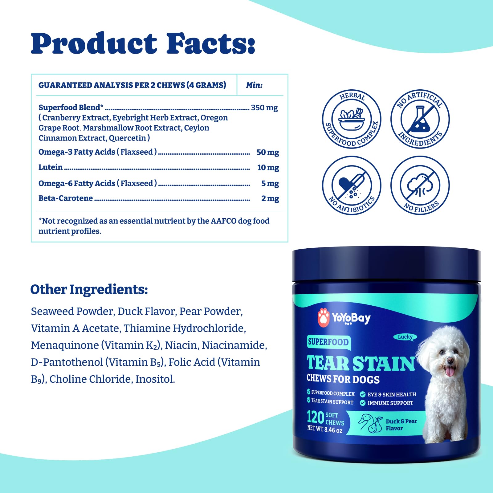 Tear Stain Support Chews for Dogs, Eye Health & Immune Supplement — Amazon image 7