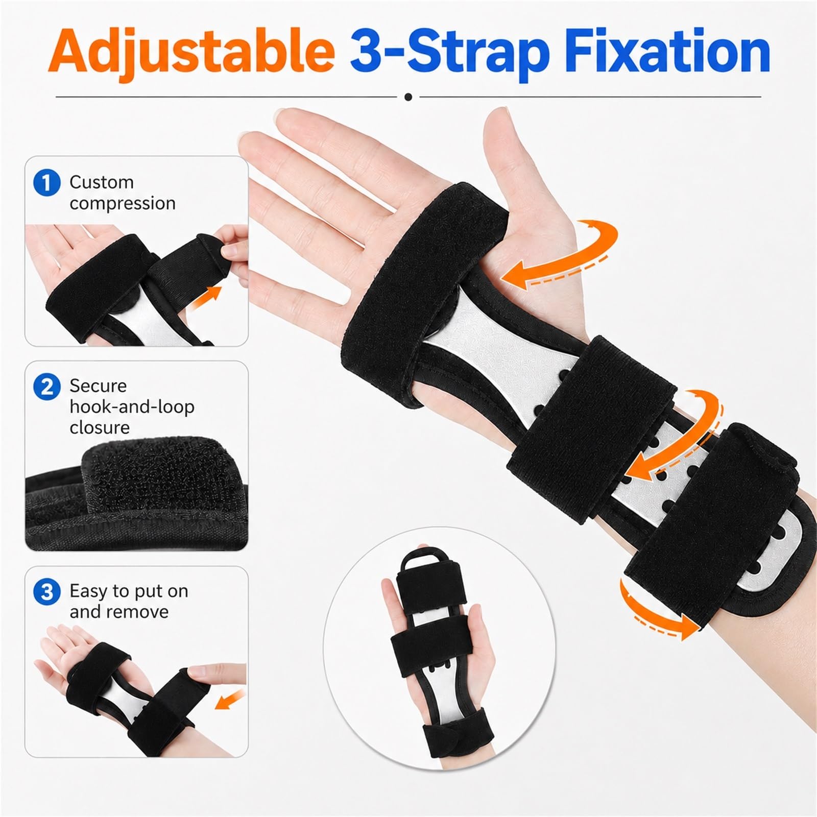 Handgelenkbandage mit Schiene Rechts Links Einstellbar Ergonomische Handgelenkstütze für Sehnenscheidenentzündung Arthritis Tendinitis Atmungsaktiv Handgelenkschutz