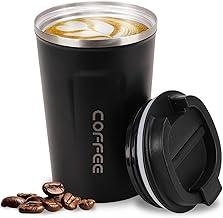 Thermos Café or Tea - Thermos Coffee Cup to Go, Thermal Tumbler with Cold and Heat Maintenance 4-6 Hrs, Stainless Steel Thermal Cup BPA Free, Coffee Cup to Go, Durable Thermal Tumbler