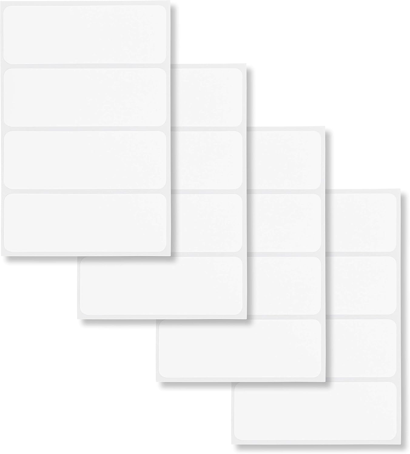 White Multipurpose Labels 2-3/4" X 1" Inch, Used for Marking and Labelling Perfect for School, Home & Office by Emraw (3 Packs - 128 Labels Per Pack - Total 384 Labels) : Office Products
