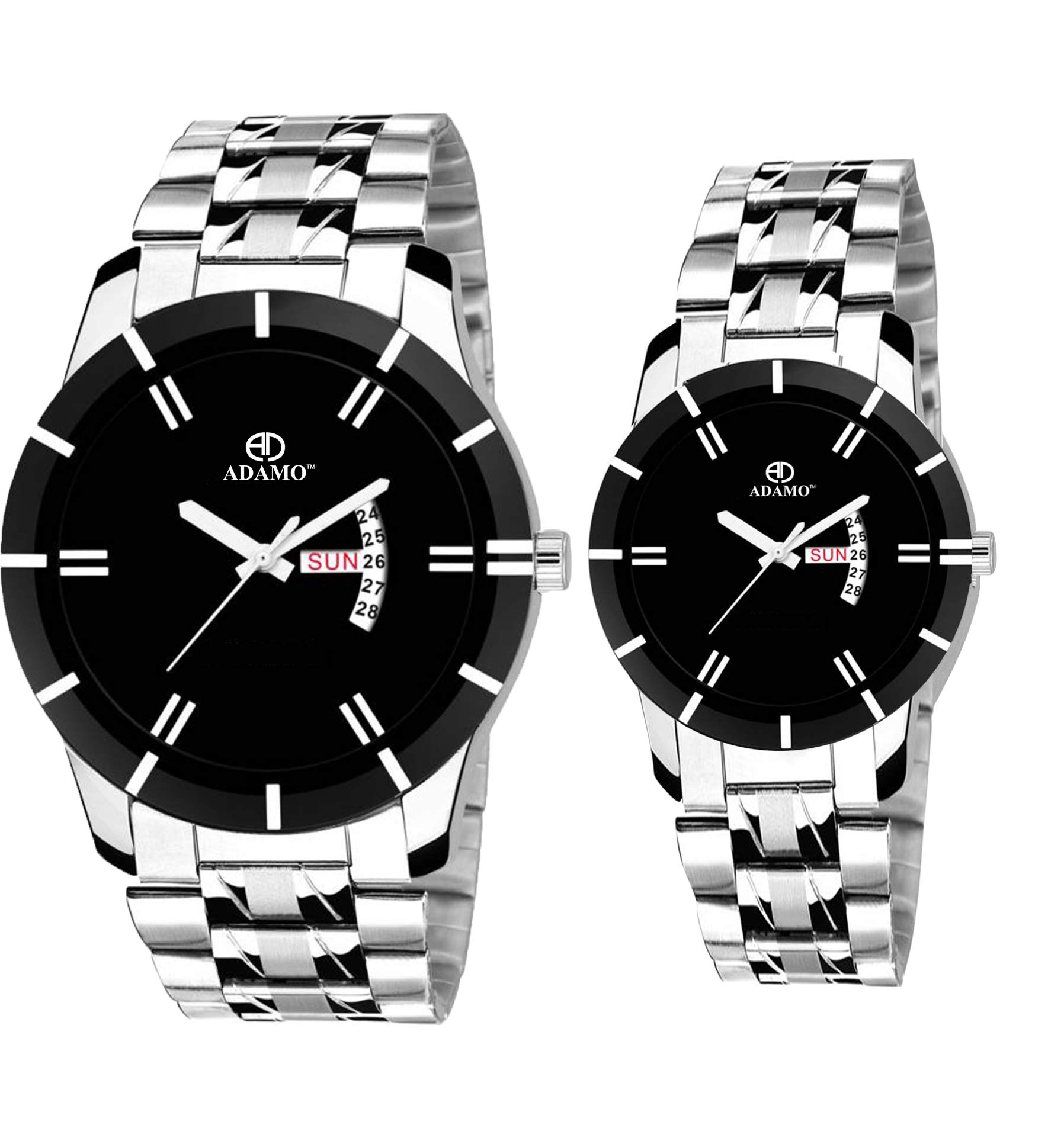 ADAMO Black Dial Day & Date Men & Women Watch 828-861SSM02 (B08TRHMMM6) Amazon Price History, Amazon Price Tracker