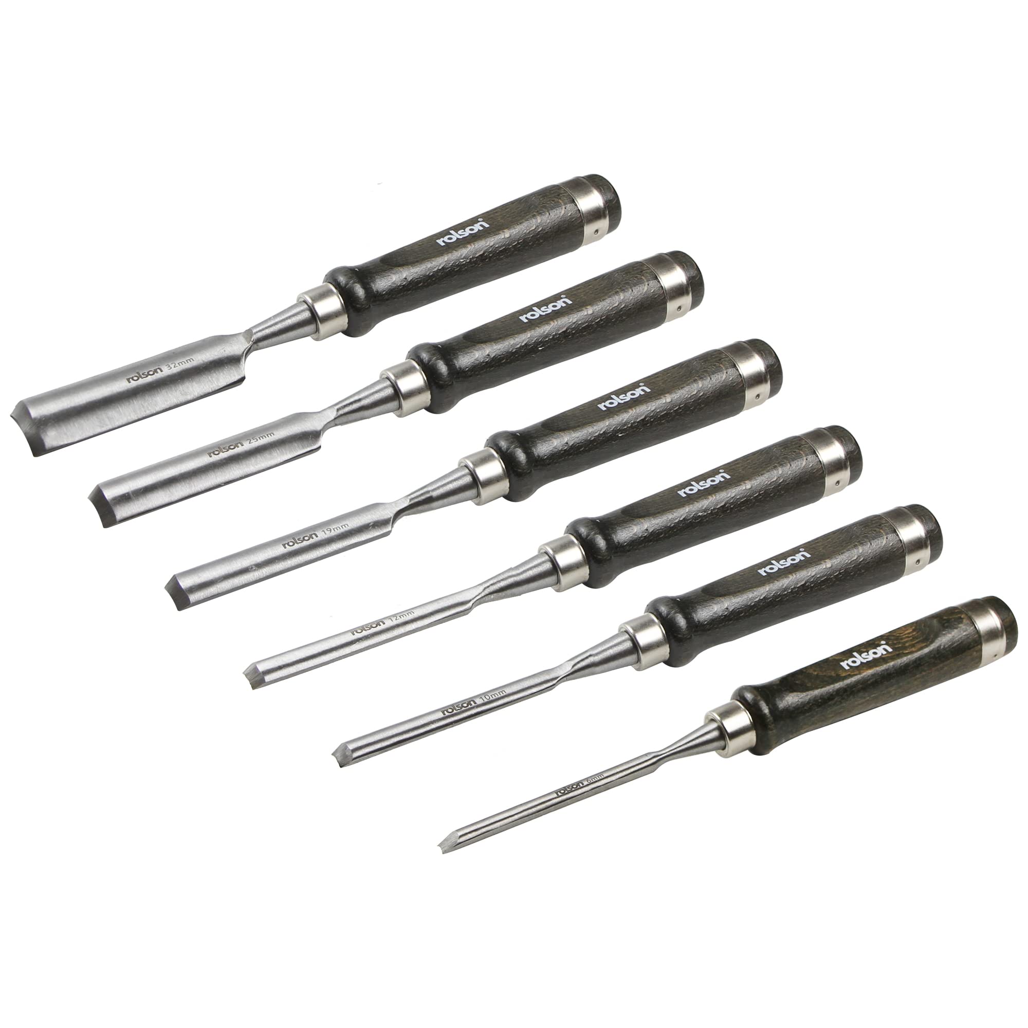 Rolson 56120 Carving Chisel Set Handles, Walnut, 6pc
