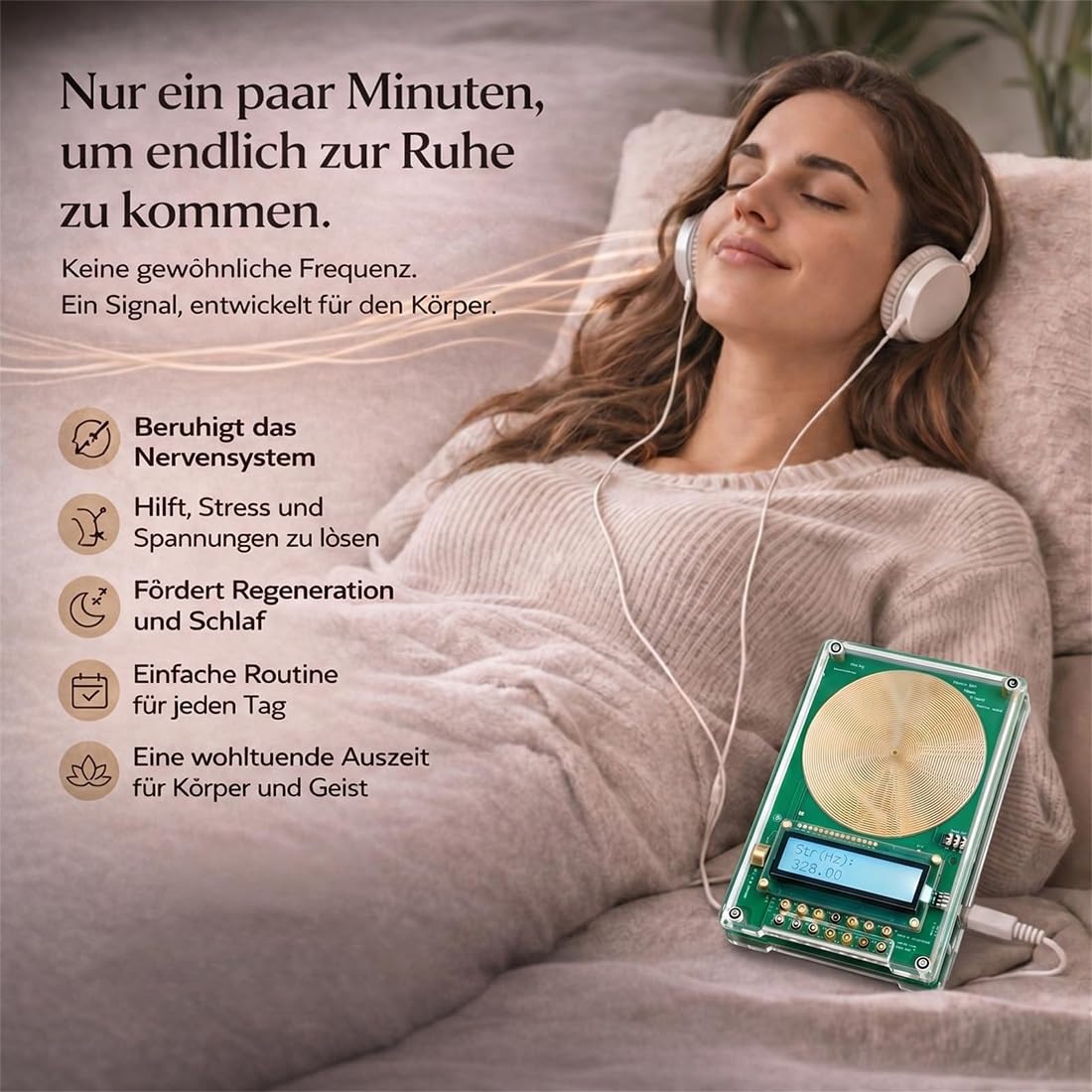 2026 Zentra One Smartes Frequenzgerät, Zentra Schumann Frequenz Generator, Frequenz Gerät Zentras One, mit USB & Display, Mehrere Frequenzen, Entspannung, Reduktion Stressabbau, Besserer Schlaf(B)