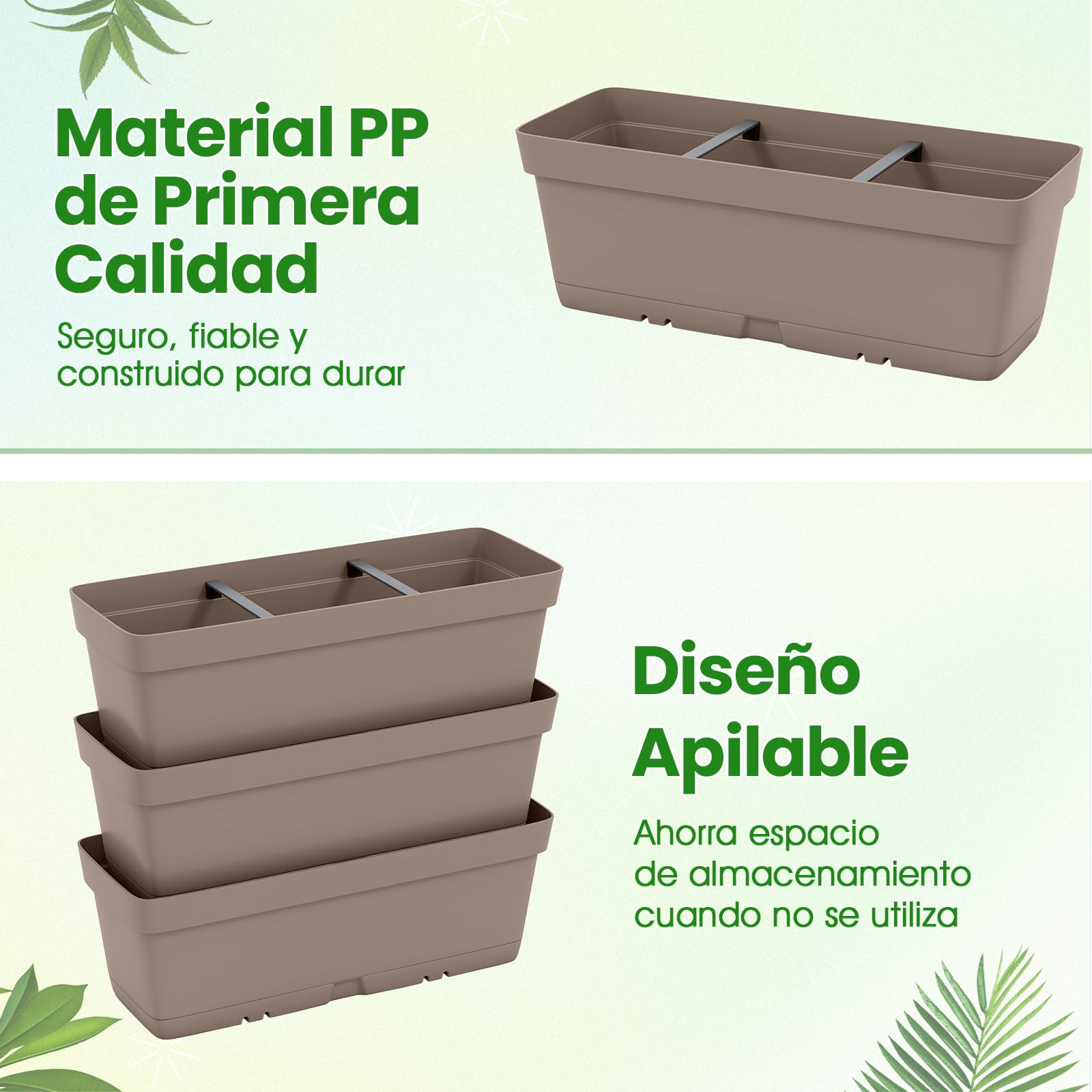 COSTWAY Cajas de Jardinería de 6 Piezas, Jardín Vertical Elevado, Diseño Bricolaje, Torre de Plantación para Vegetales Hierbas Flores, Macetas Jardinera en para Patio Jardín Balcón (Gris)