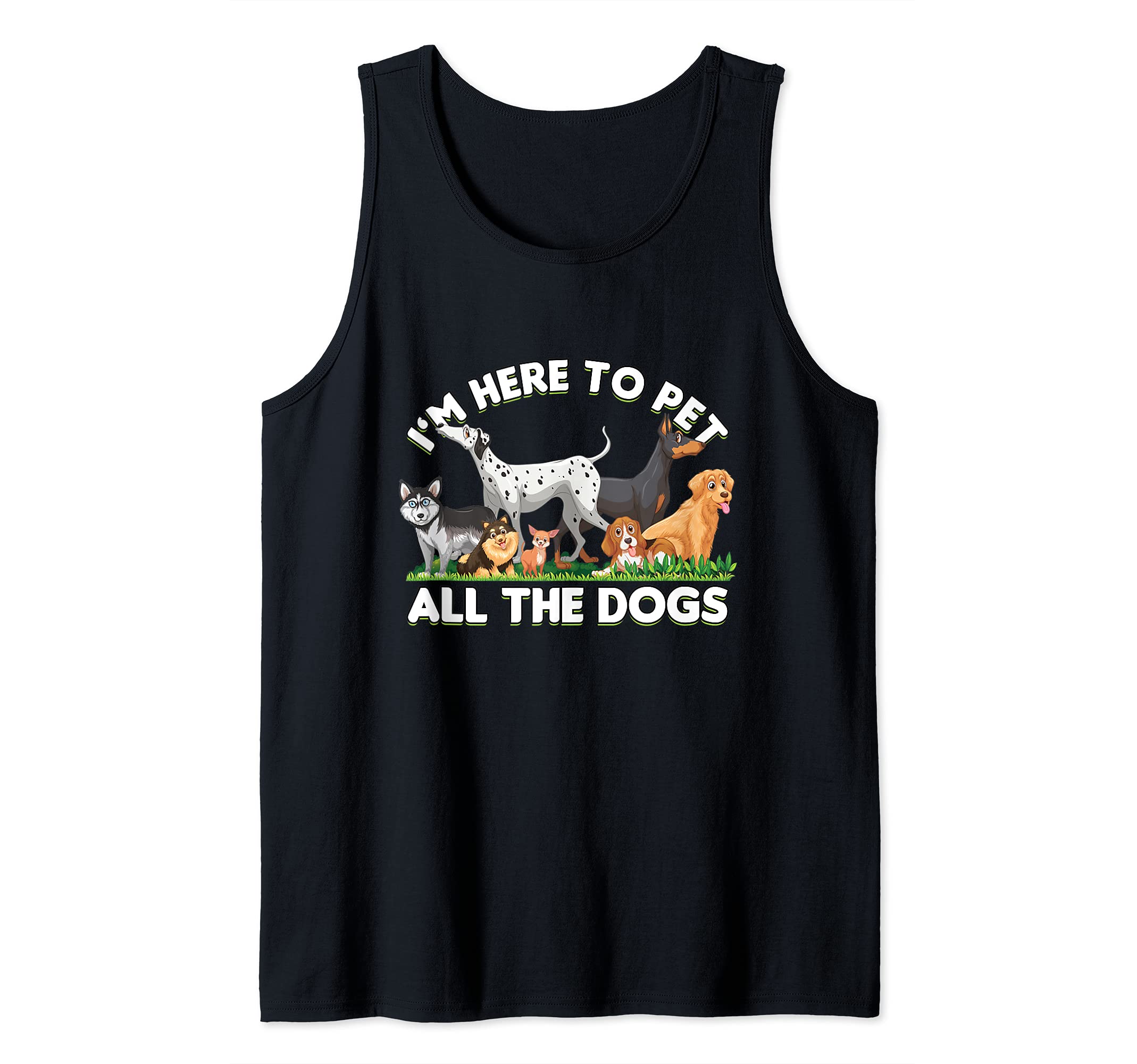 Pet All The Dogs Breed Vet Tech Dog Owner Lover Friend Puppy Tank Top, Black