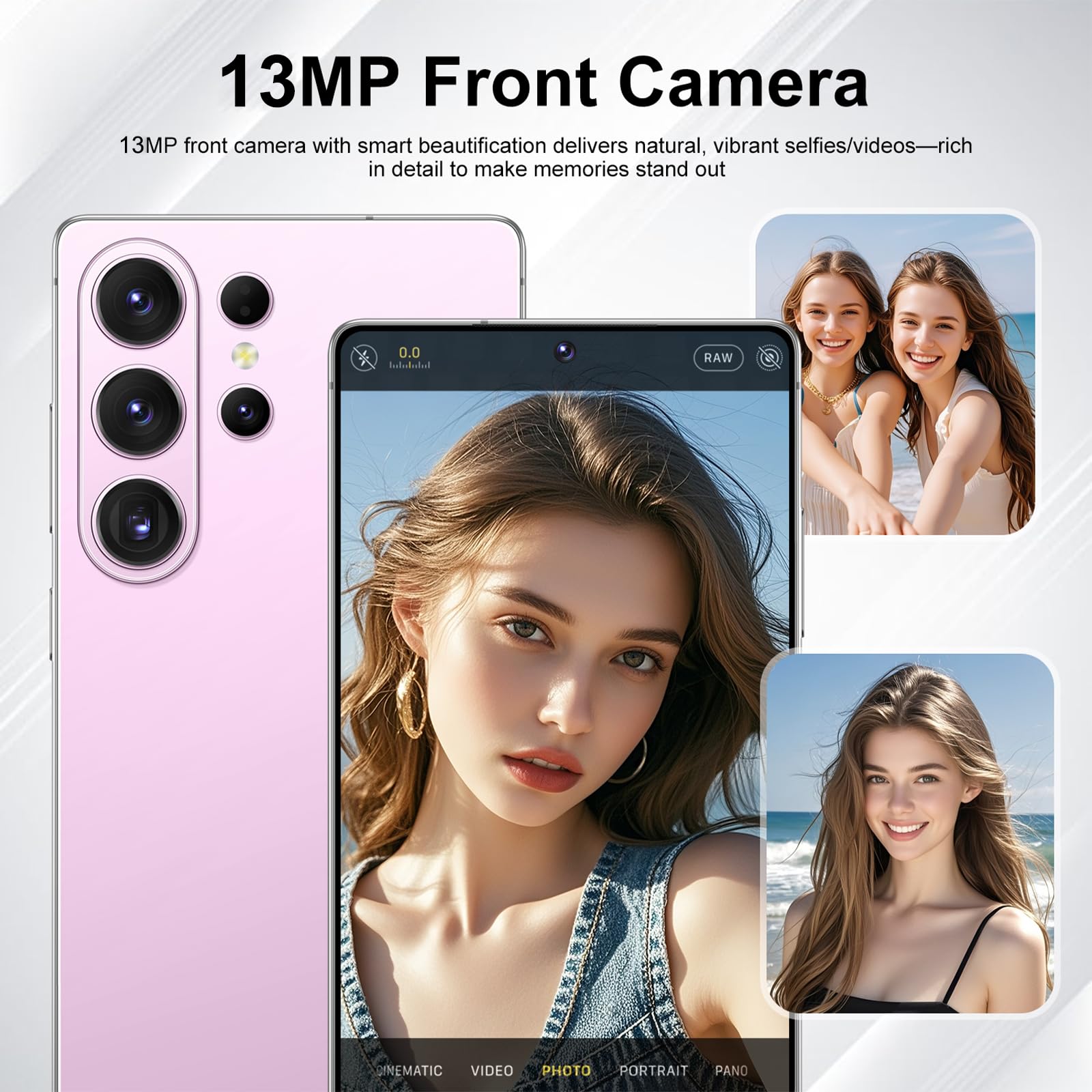 McMgc Smartphone 4G sbloccato, schermo forato Incell da 6,75 pollici, 4GB+32GB espandibile fino a 256GB, processore octa-core MTK6739, Android 12, tripla slot per 2 nano-SIM + scheda TF (Black)