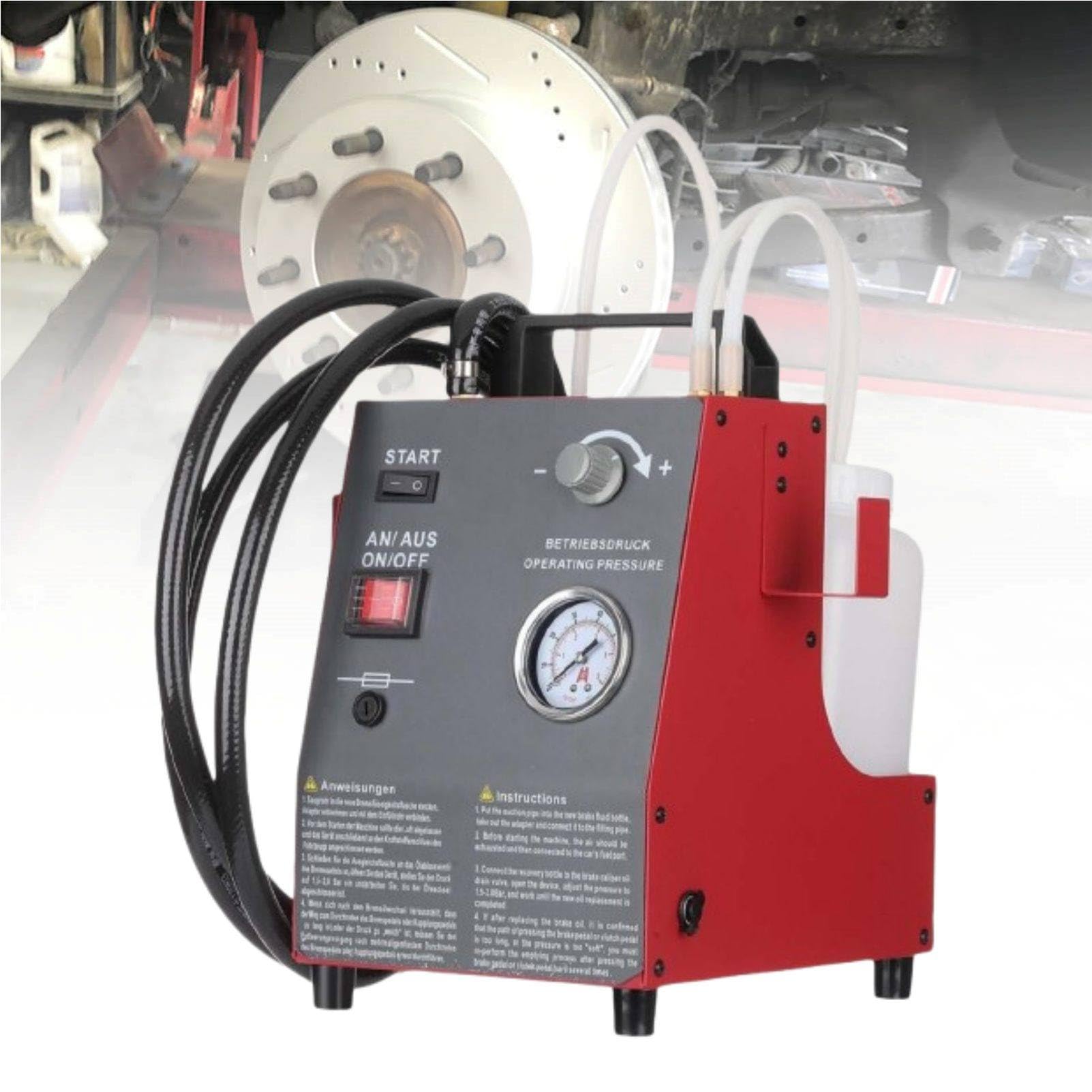 MhWrughts Pulse Pressure Brake Bleeder DC12V Automotive Brake Fluid Exchange Machine, Electric One Man Brake Bleeding System with Master Cylinder for Most Vehicles
