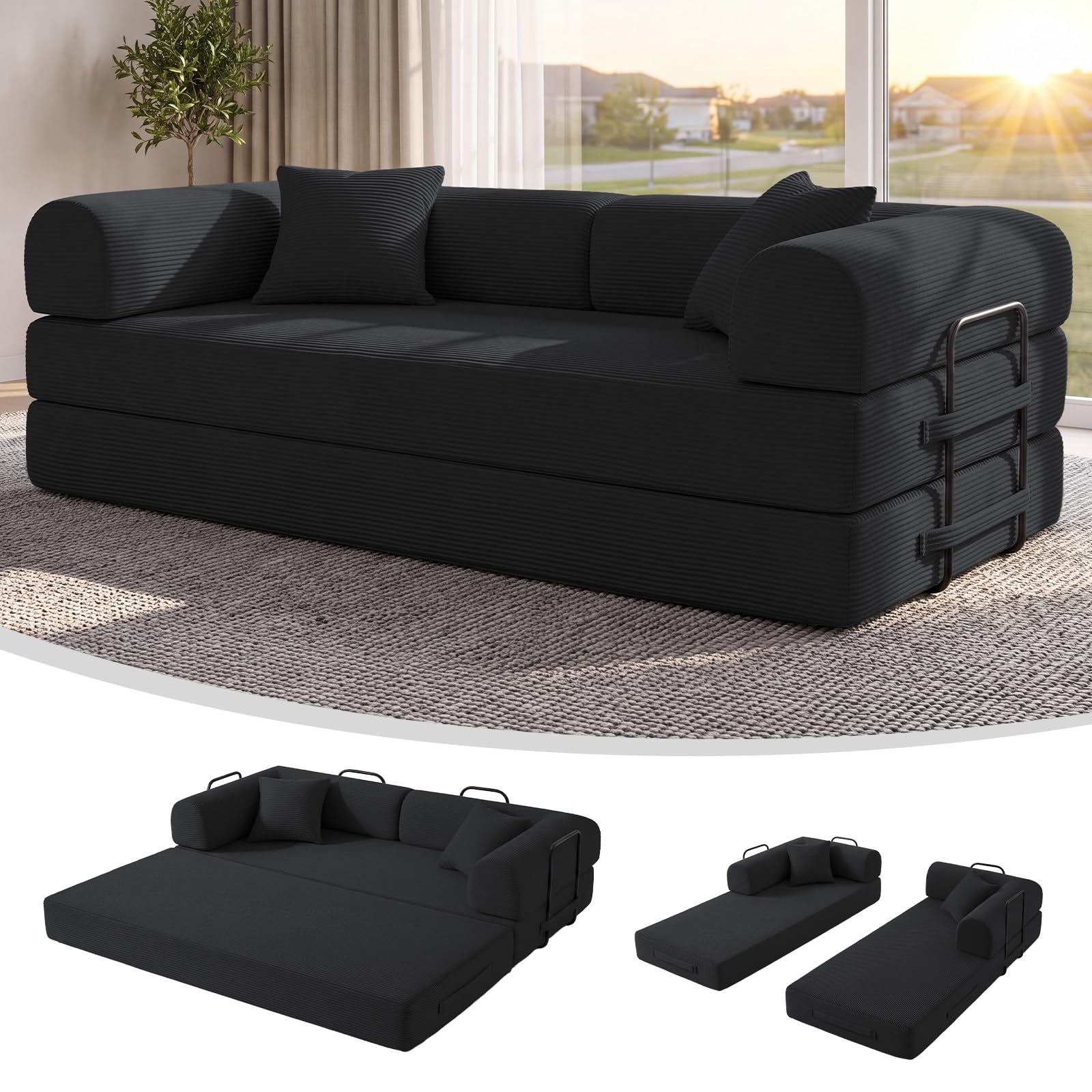 NNQ 6-in-1 Convertible Futon Sofa Bed
