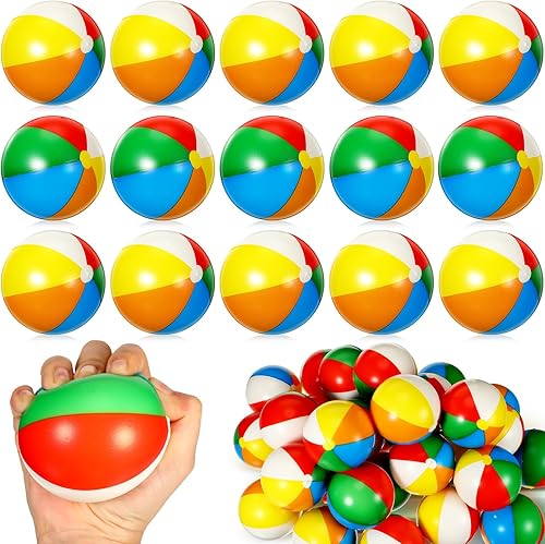 Mini bolas de estrés para la playa, bola de alivio del estrés de 3 pulgadas, bolas de espuma de poliuretano arcoíris, juego de piscina, juguete