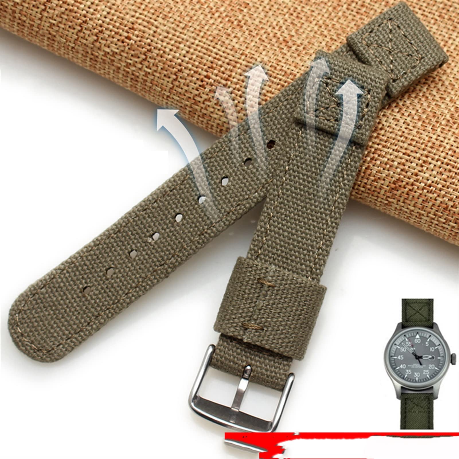 Denim Canvas Watchband per cinturino sportivo per outdoor da bracciale marchio 18mm 20mm 22mm