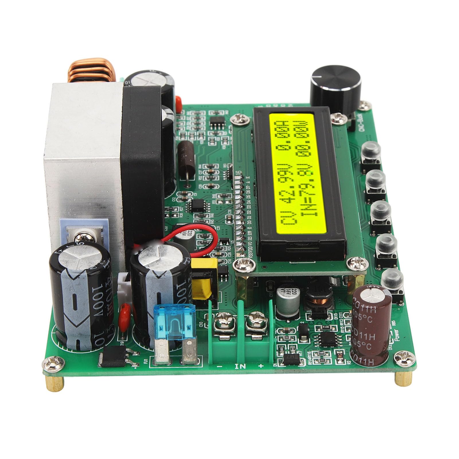 Hyuduo Przetwornica Prądu Stałego, moduł Przetwornicy Napięcia z regulacją Napięcia PCB, z Wyświetlaczem Cyfrowym i Wyjściem Stałoprądowym, do Stosowania w Zasilaczach Elektroniki