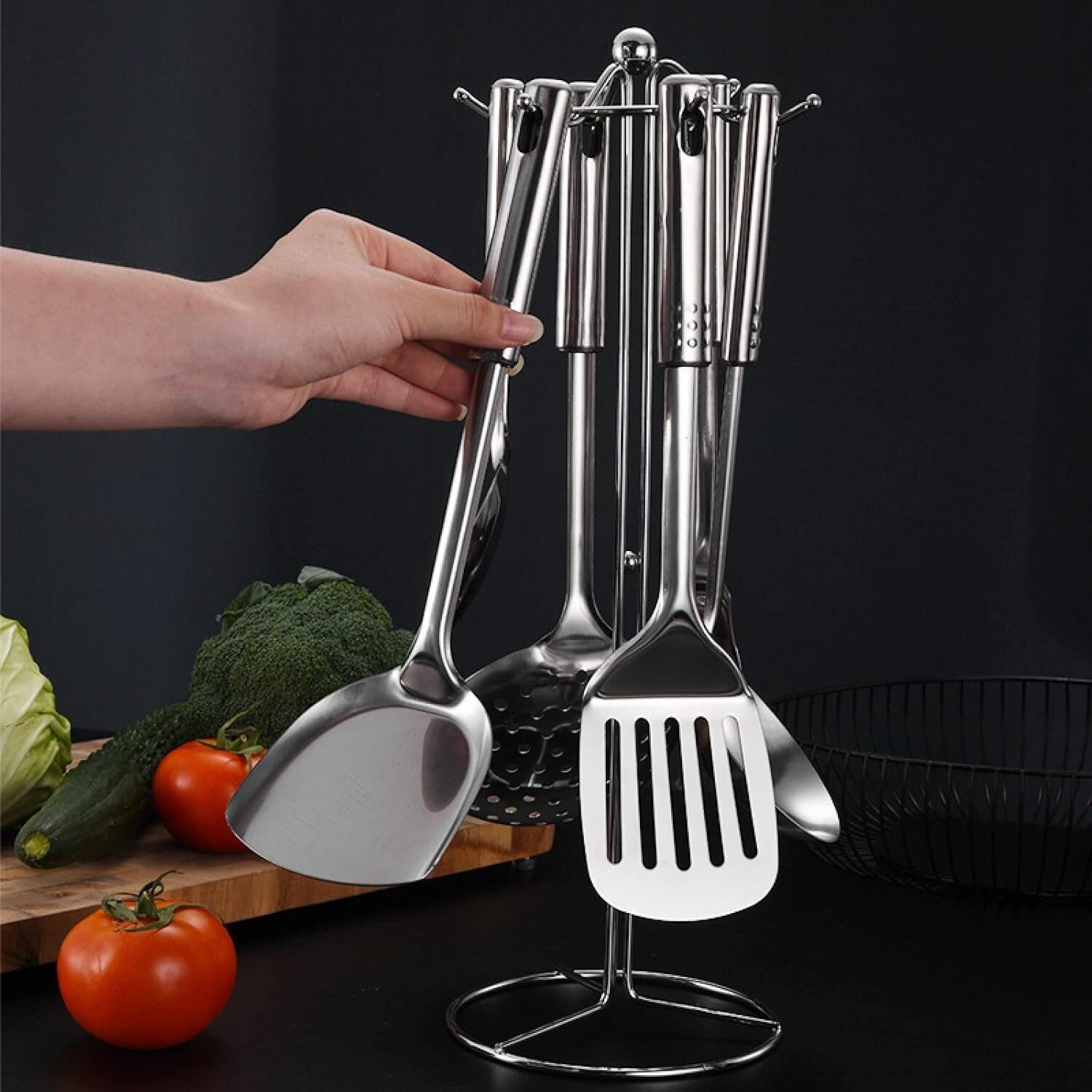 Küchenutensilien-Set, Kochutensilien-Set Aus Edelstahl, 6-teilig