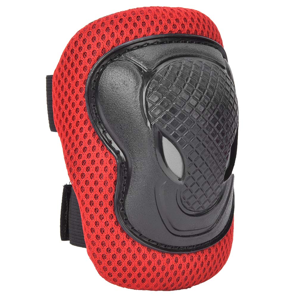 Thickened Roller Skate et with Knee Pads, Elbow Pads, and Gloves for Adults - Red (Red)