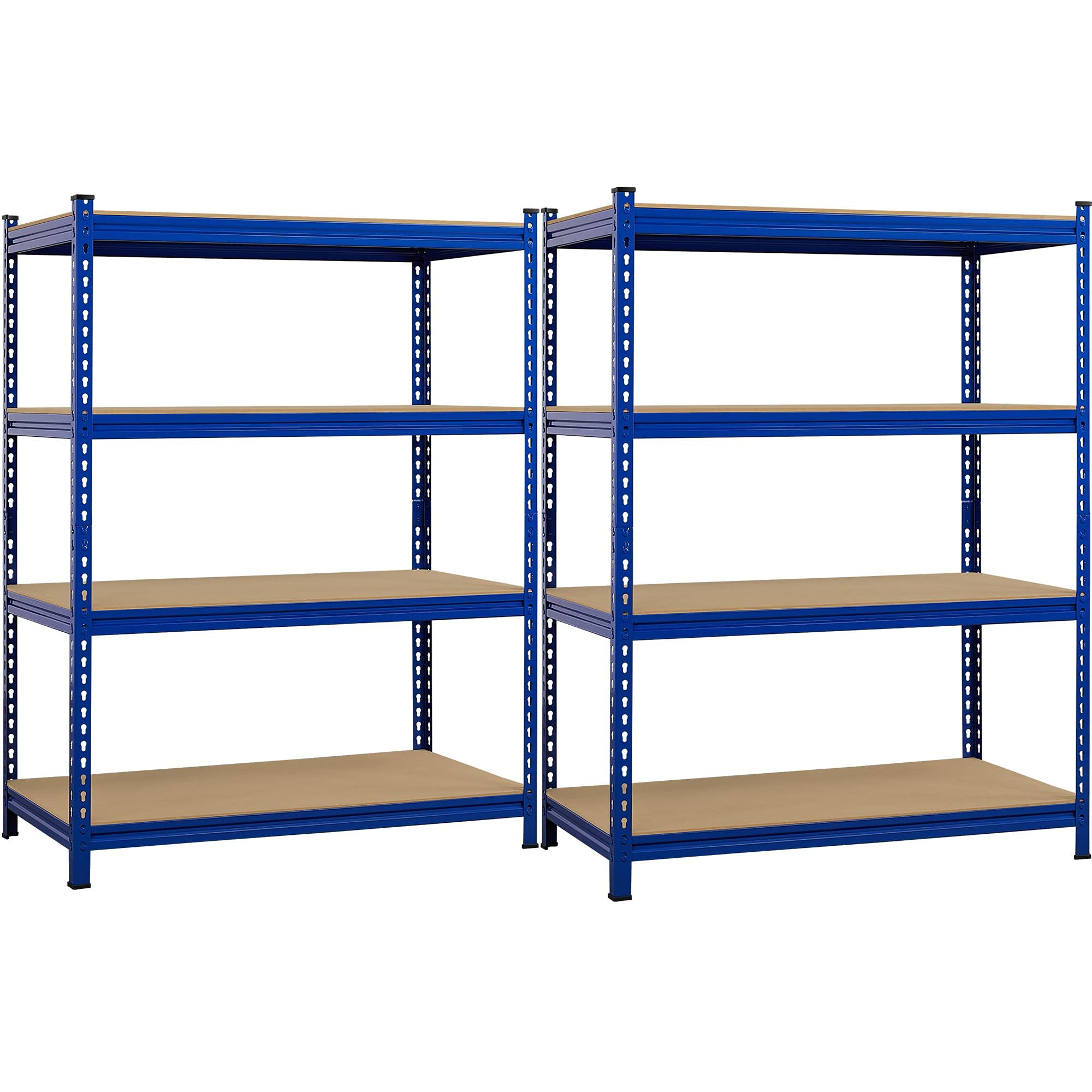 Yaheetech 2pcs Garage Storage Shelves 4-Tire Heavy Duty Shelving Units for Workshop/Home,320kg Per Shelf,112 x 60 x 150cm, Blue