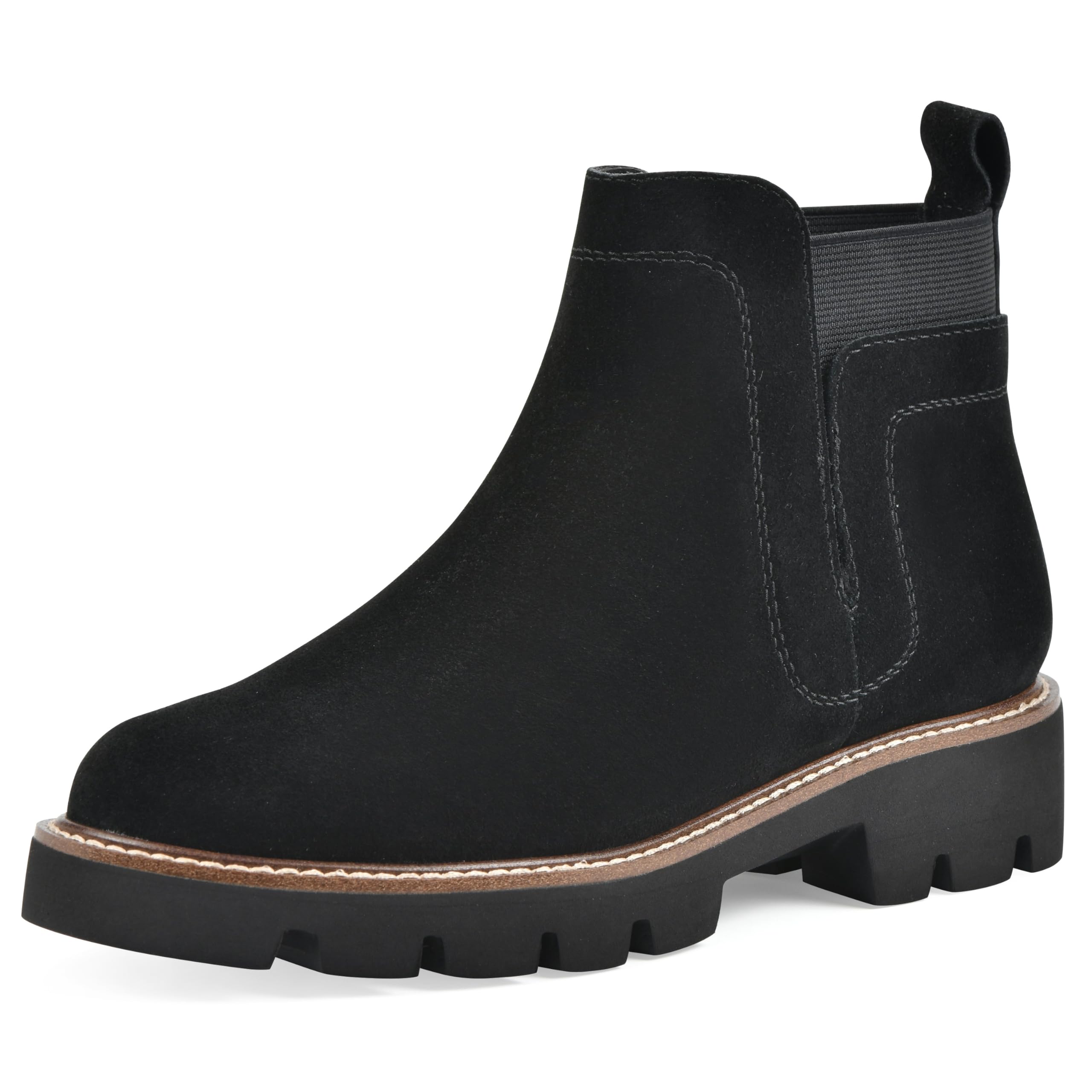 WHITE MOUNTAIN Women's Glassie Lug Sole Chelsea Bootie