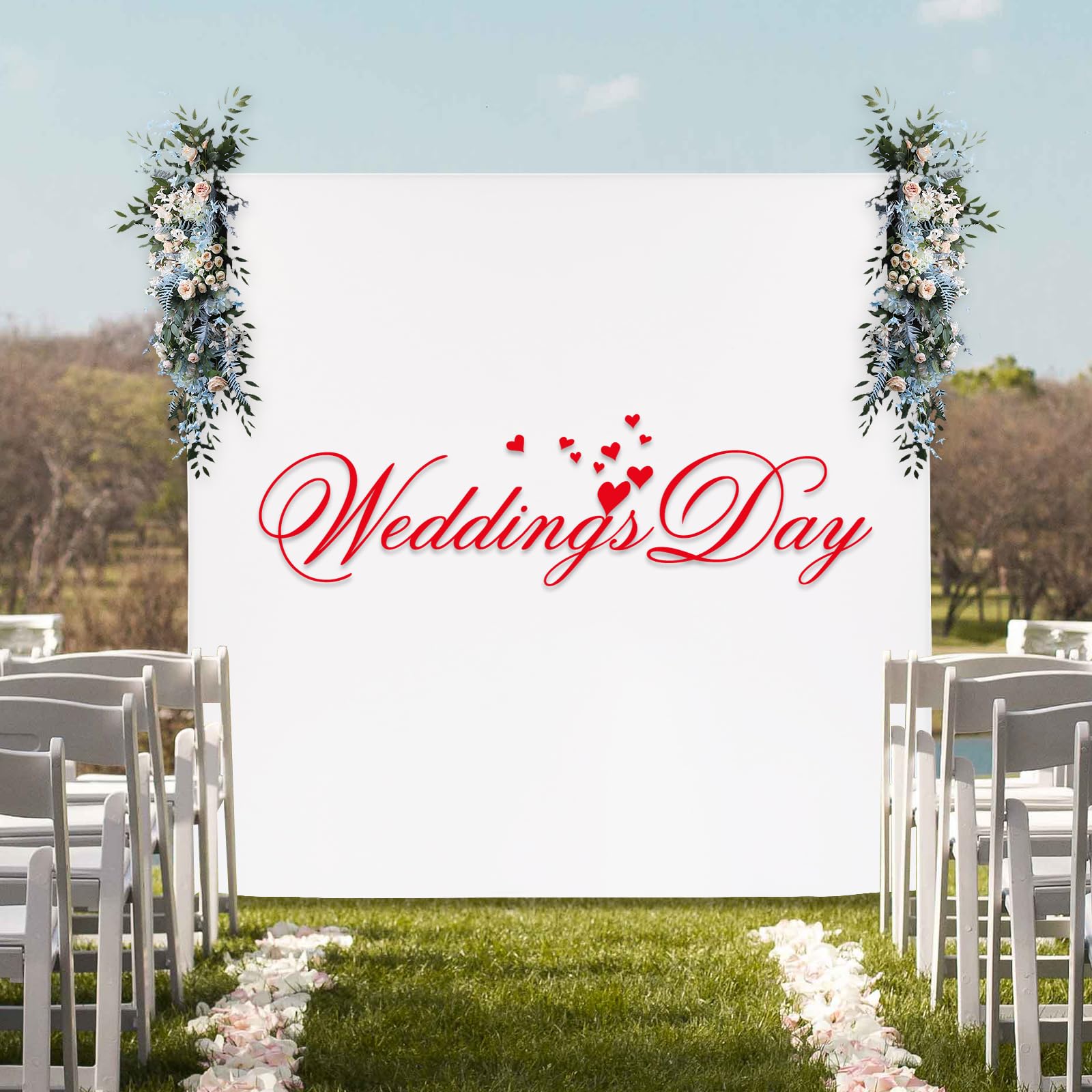 Hochzeitsbogen Hintergrund Ständer, Foto Hintergrund Ständer 2 * 0.5 * 2m Hochzeitsbogen Gestell Abgerundete Ecken Flügelmuttern Inbusschlüssel Weiße Stoffabdeckung für Hochzeiten