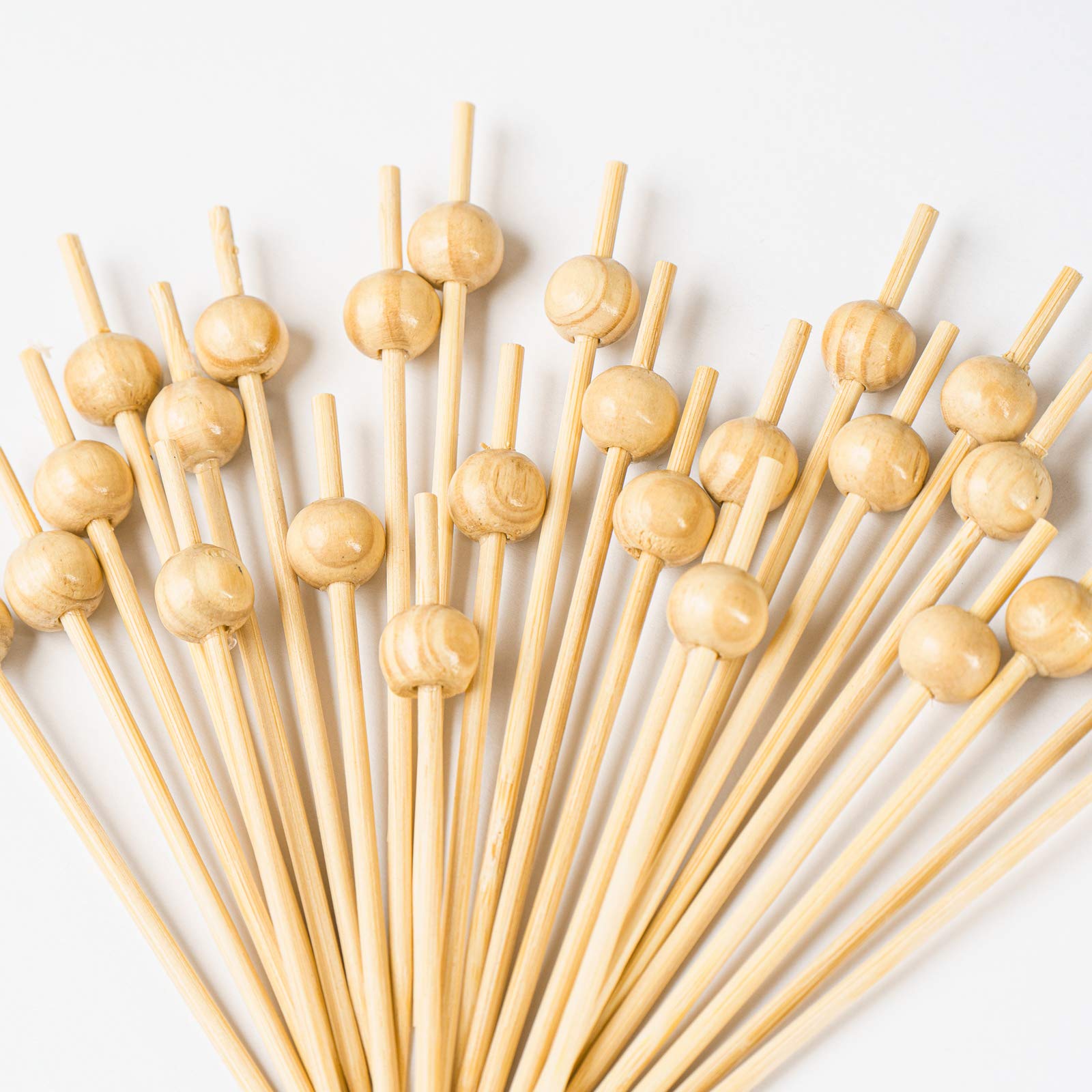 Cocktail Picks 100 Counts Handmade Sticks Wooden Toothpicks Cocktail Sticks Party Supplies - Wooden Head
