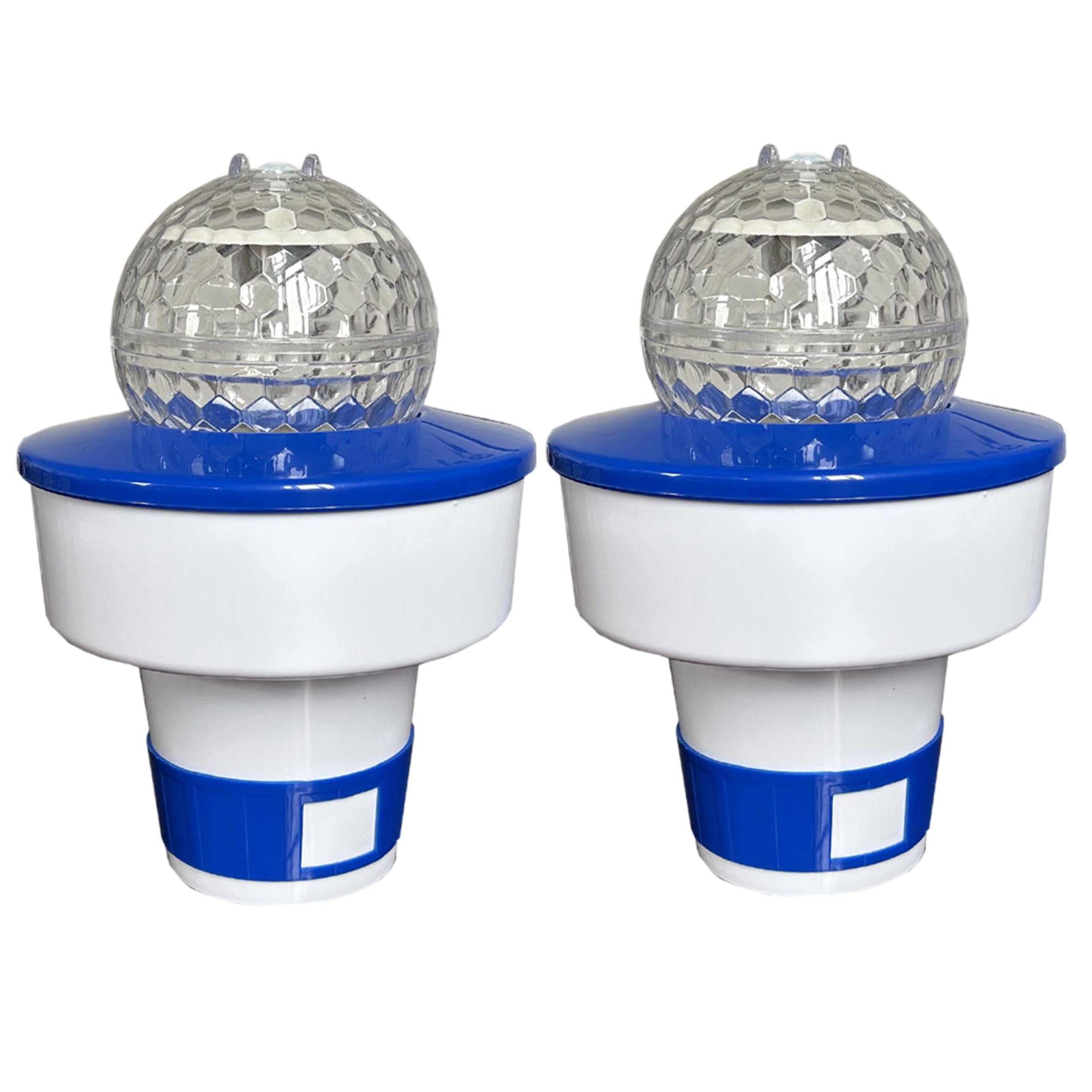 Distributeur Flottant de Chlore Solaire pour Piscine (Lot de 2), avec lumières Multicolores et débit réglable (8 Pouces).