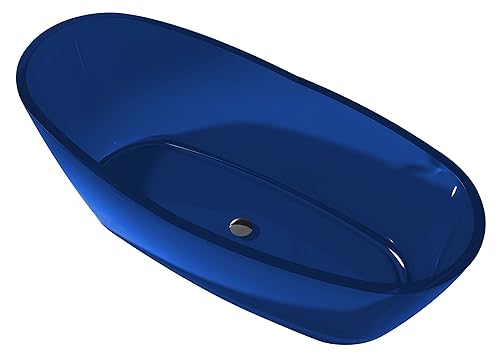 66" Flat Bottom Man Made Stone Freestanding Bathtub - Translucent