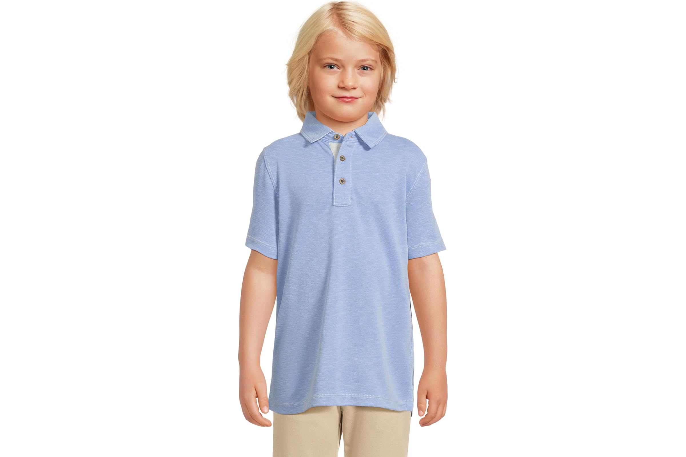 Мужская рубашка Johnston & Murphy Kids Boys Vintage Slub Polo (Big Kid)