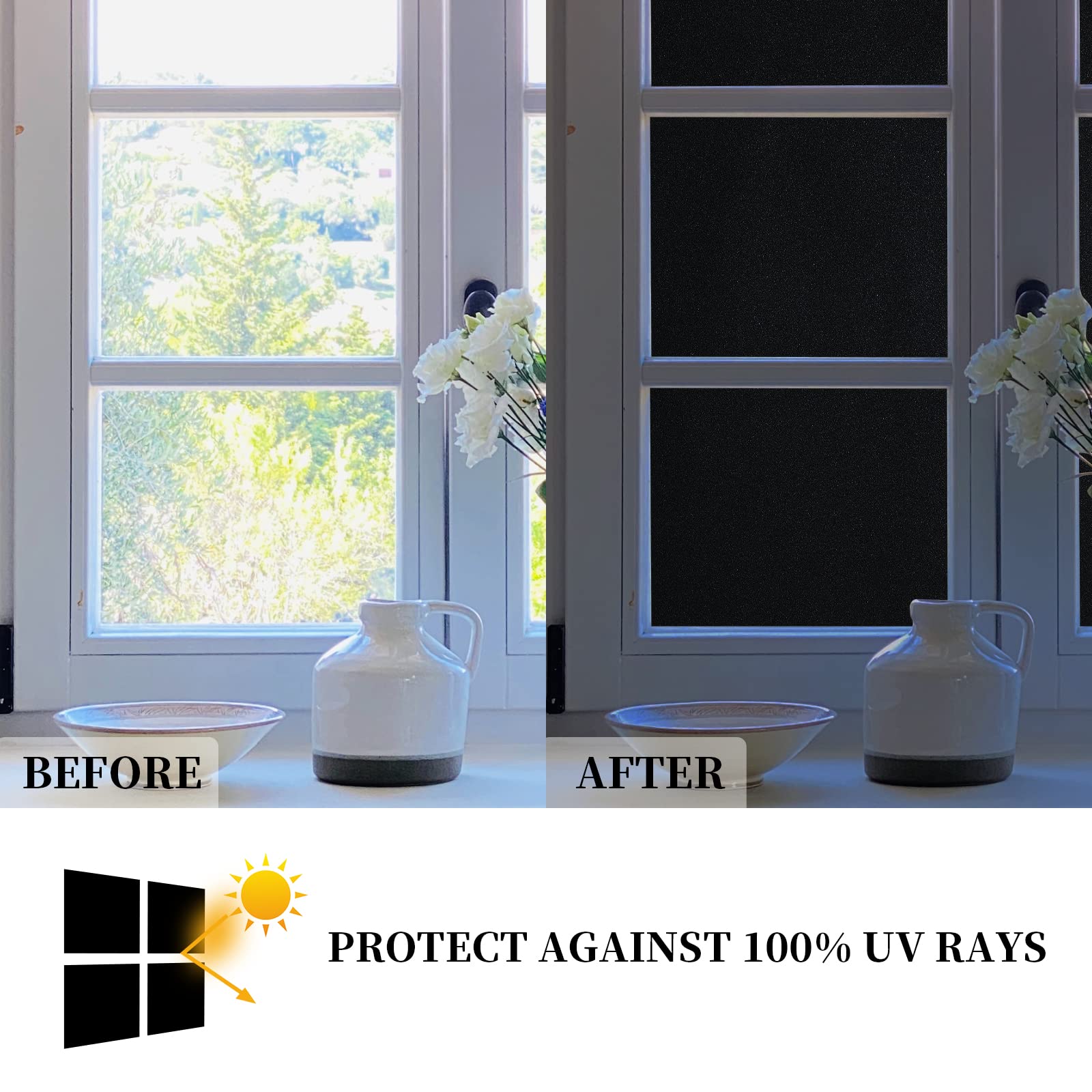VILMA Blackout Window Film Privacy Sun Blocking Window Cover House ...