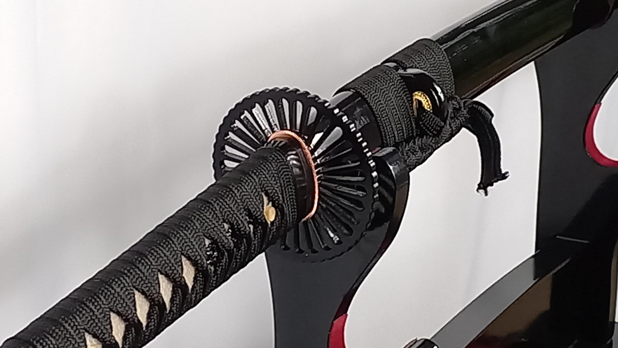 Samurai Metrix Schwerter Katana Schwert - scharf, echt & handgeschmiedet - gefaltetes Katana Schwert ohne Ständer - echtes Japanisches Samurai Sword aus Kohlenstoffstahl - Japan Deko Katanas