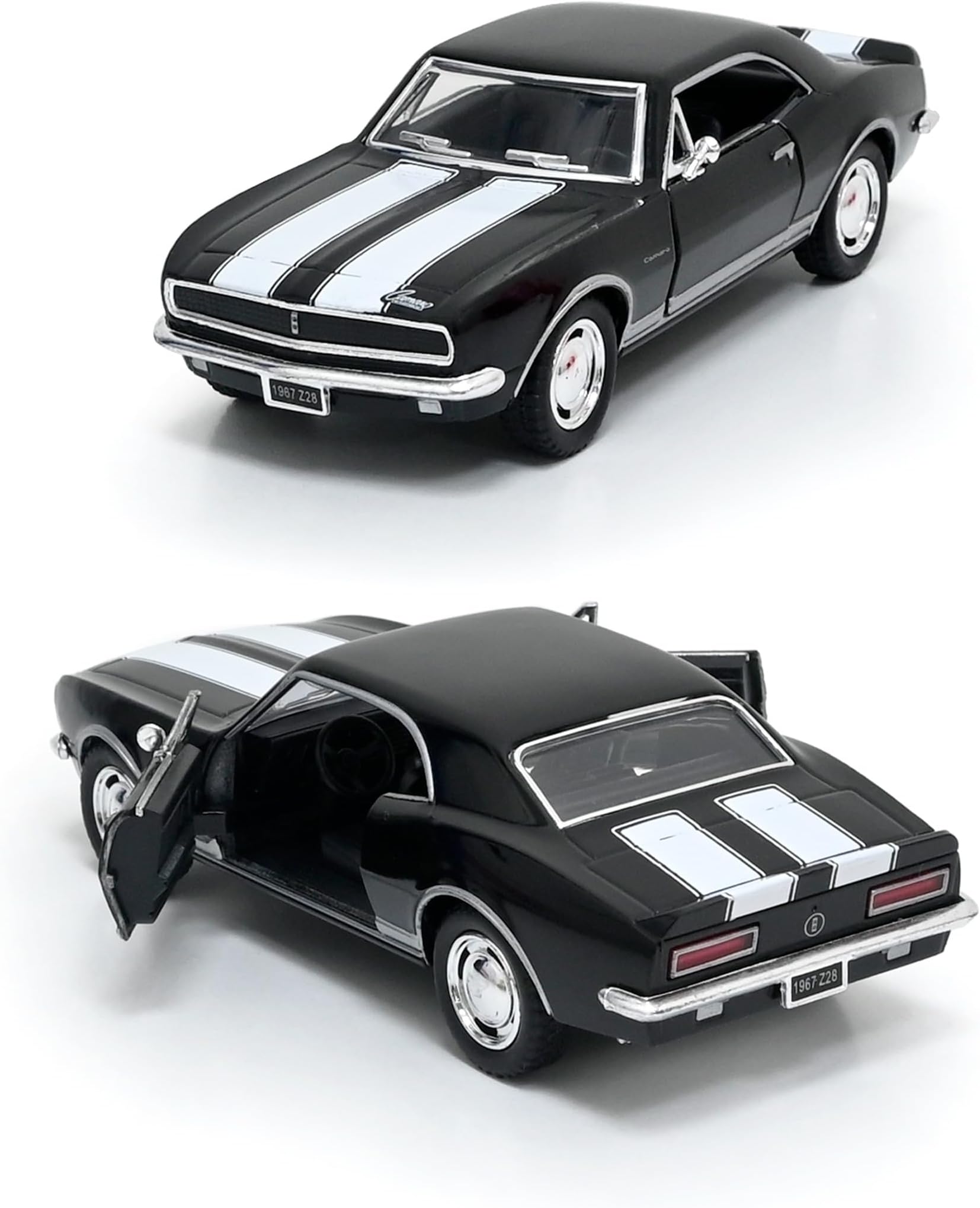 1:37 Scale 5'' Die Cast Metal, Doors Openable, Pull Back Action Classic Vintage Model Collectible Toy Car (Black)
