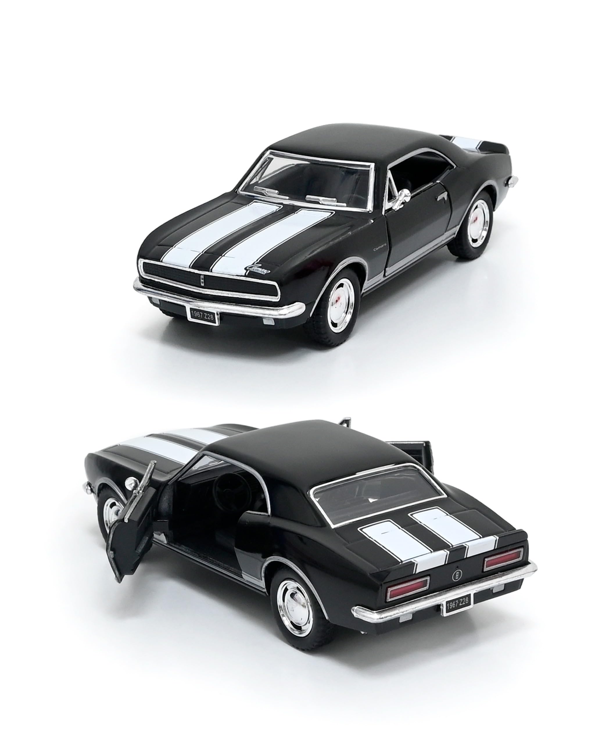 1:37 Scale 5'' Die Cast Metal, Doors Openable, Pull Back Action Classic Vintage Model Collectible Toy Car (Black)
