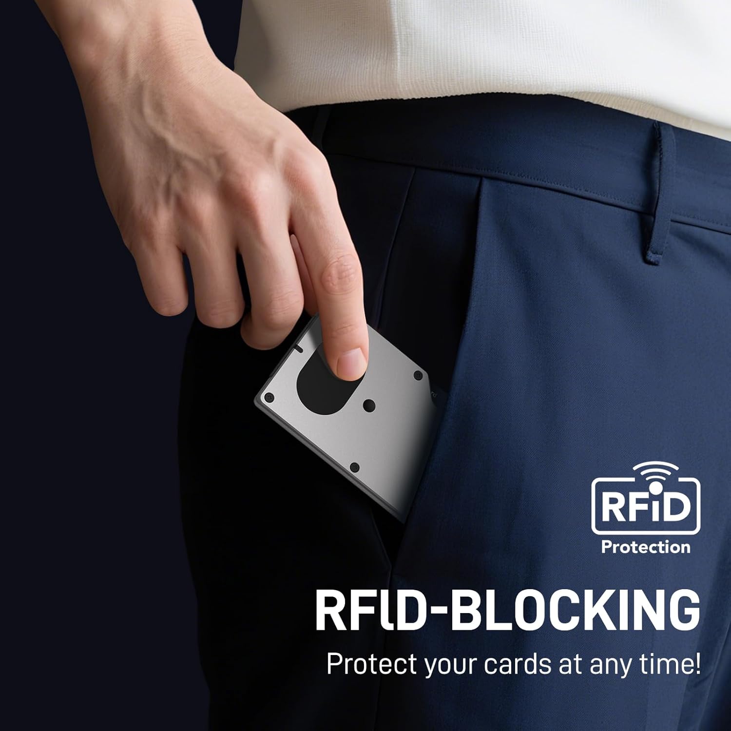 Slim Wallet for Men, Air Wallet Build in Airtag Chip, Smart Wallet Compatible with Apple Find My iOS Only, Minimalist Front Pocket Wallet RFID-Blocking Card Holder with Money Clip (Grey) - Image 5