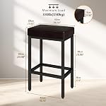 YMYNY 26 Inch Counter Height Bar Stools Set of 2, Dark Brown Modern Kitchen Barstools with Metal Leg, Bar Stool Chairs for Kitchen Island Counter Breakfast Bars Living Room Party, UHBS513K | Dark Brown Kitchen Stools Chairs with 2.4" Thick Upholstery