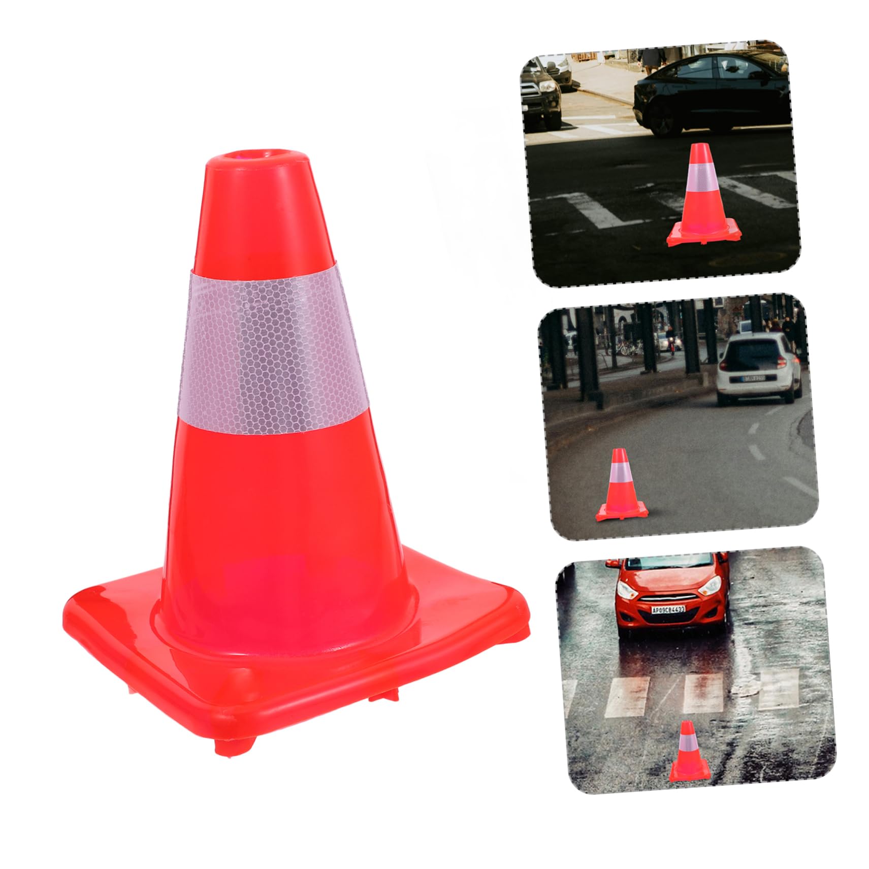 Cabilock Cono de Tráfico Banda Reflectante Conos de Plástico Señalización Vial Seguridad en Obras