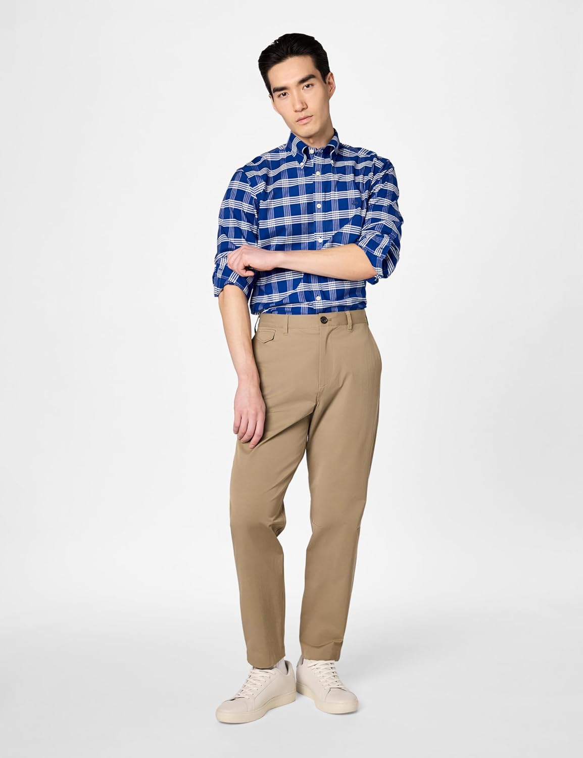 Performance Series Stretch Polo Button-Down Collar, Checked Sport Shirt - Image 6