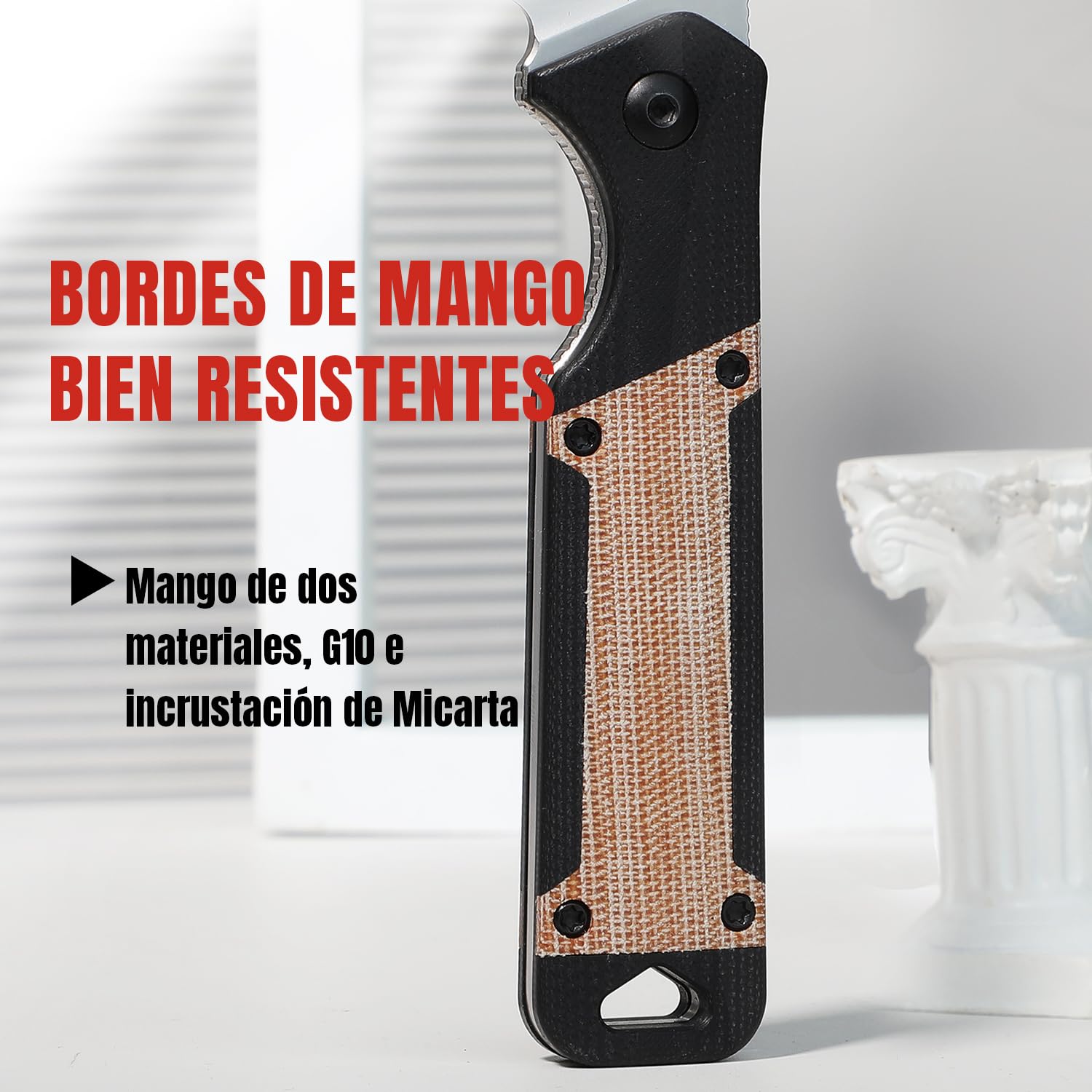 Kizer Militaw Outdoor Survival Feststehende Messer mit Scheide, 1067A2 | 9,7cm Nitro V Blade Jagdmesser Messer mit G10 & Micarta Griff, EDC Bushcraft Messer für Männer Frauen Geschenk