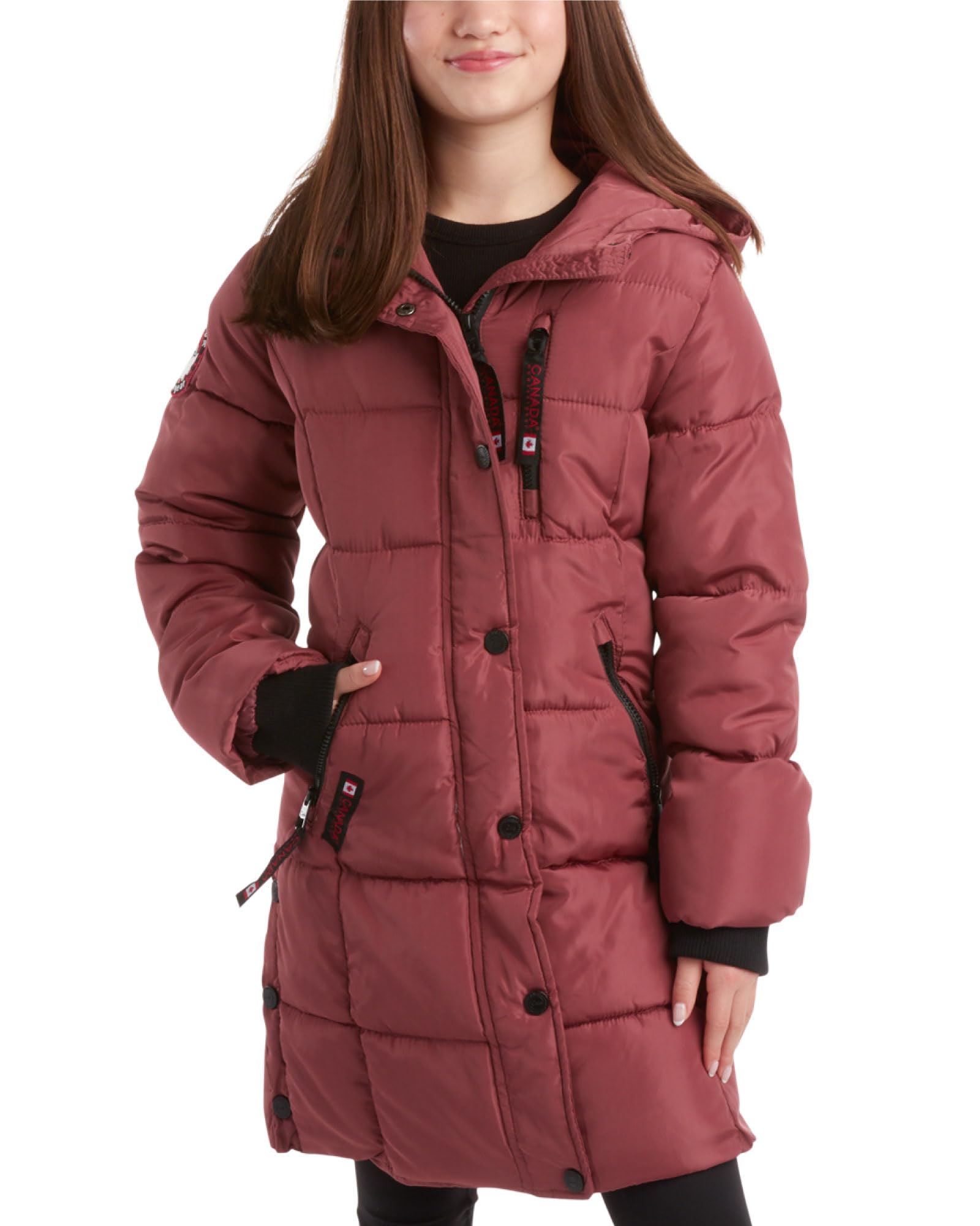 CANADA WEATHER GEARGirls’ Winter Coat – Stadium Length Quilted Puffer Parka Jacket (4-16)