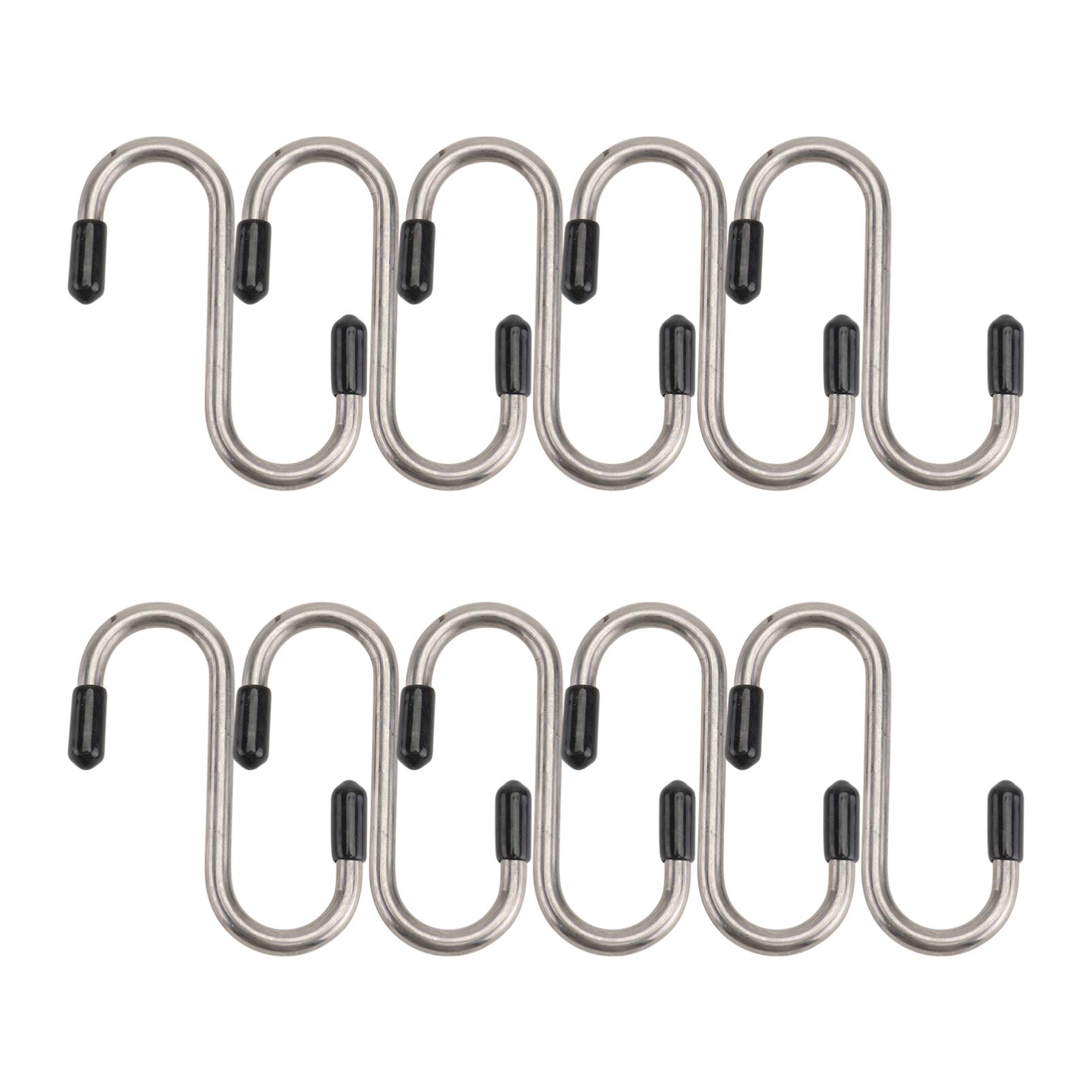 VASDEV Soporte de Pared para macetas, 10 Piezas, Ganchos en S de Acero Inoxidable, Ganchos Resistentes, Ganchos para Colgar en Forma de S, Ganchos para Utensilios de Cocina, Bolsas de rop