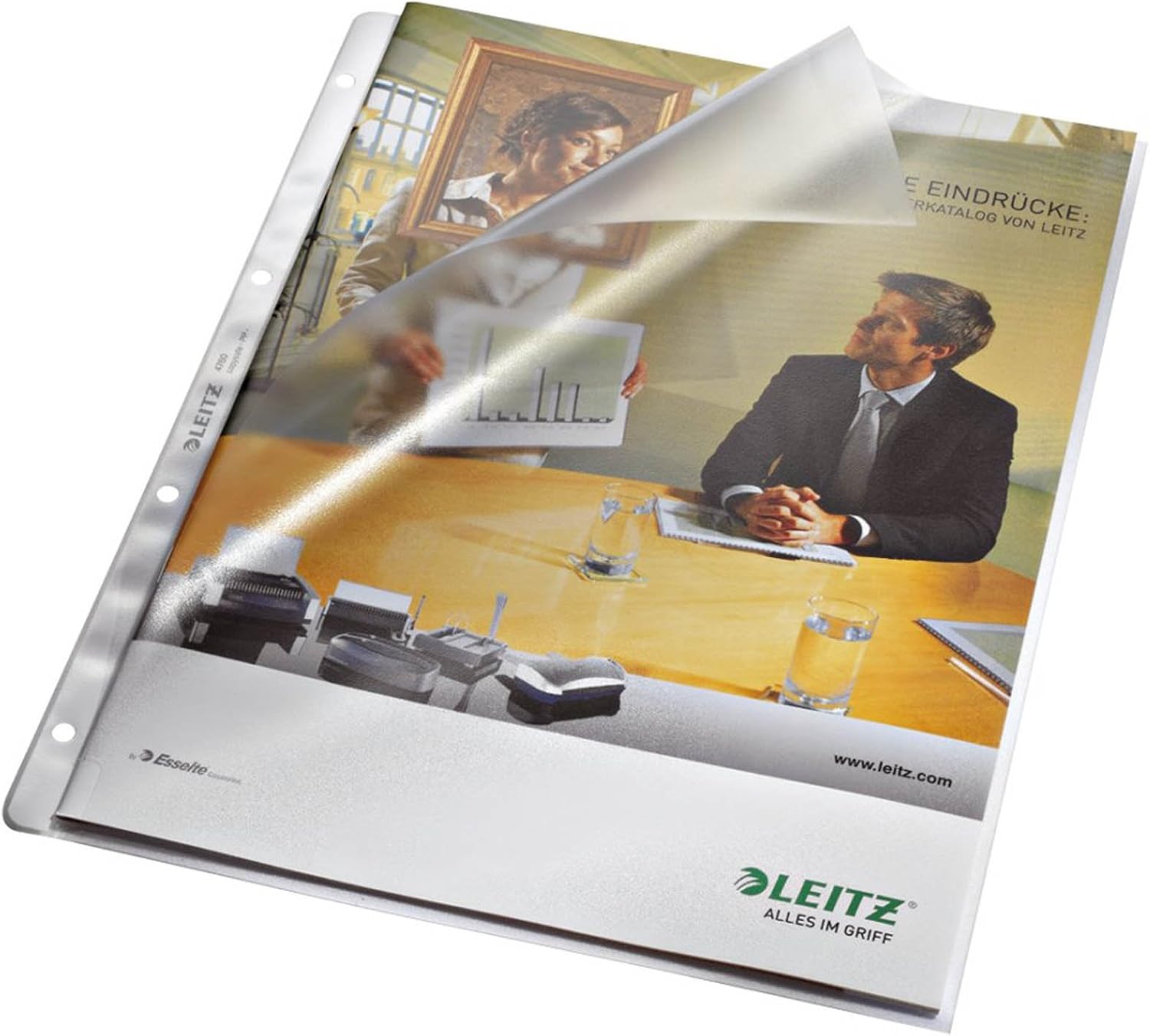 Leitz Document Wallets Open Top and Hole Side - Multiloching, without Paper Insert, Grained 0.09 mm, A4