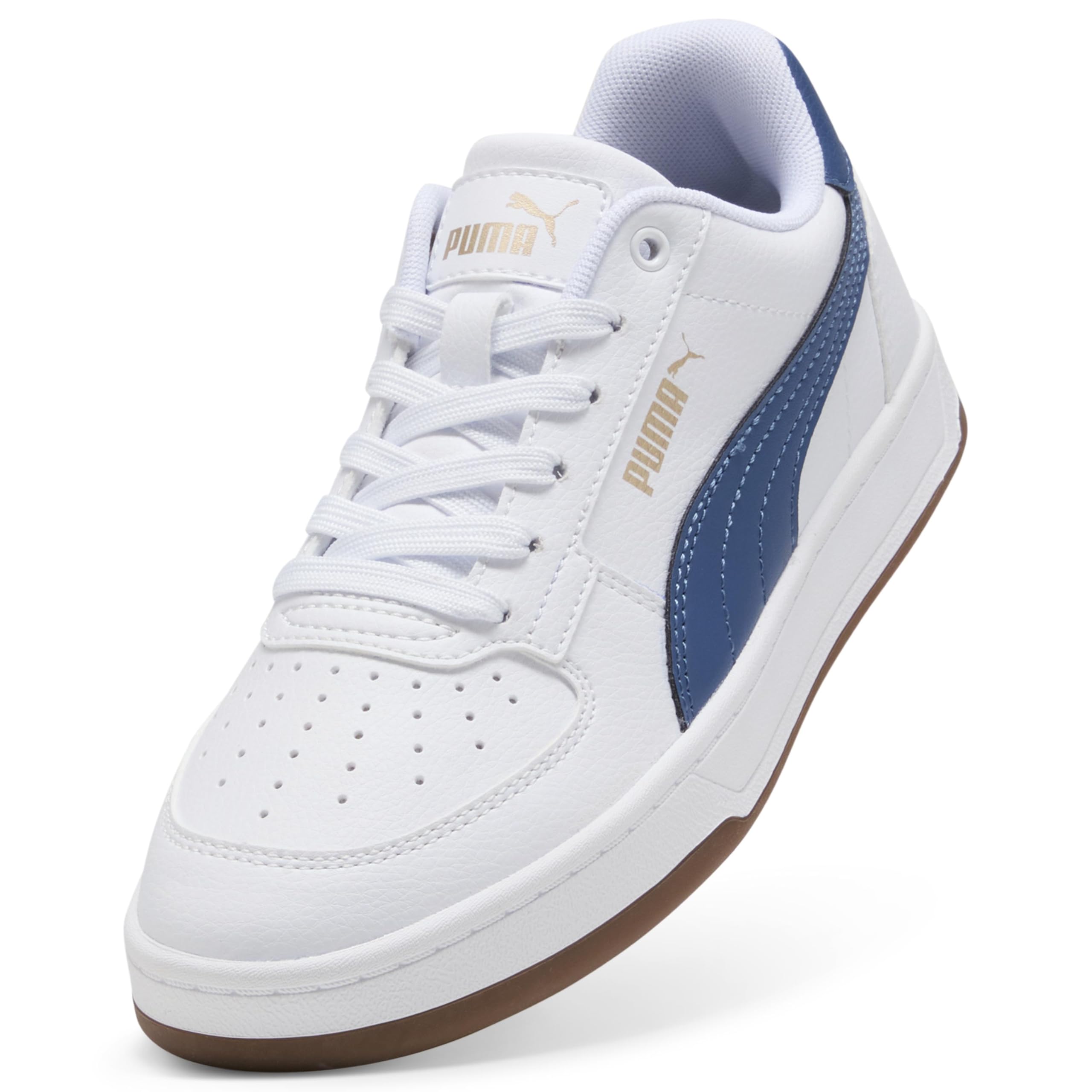 Puma Unisex Kinder Caven 2.0 Jr Sneaker, Puma White Dark Indigo Gum, 35.5 EU