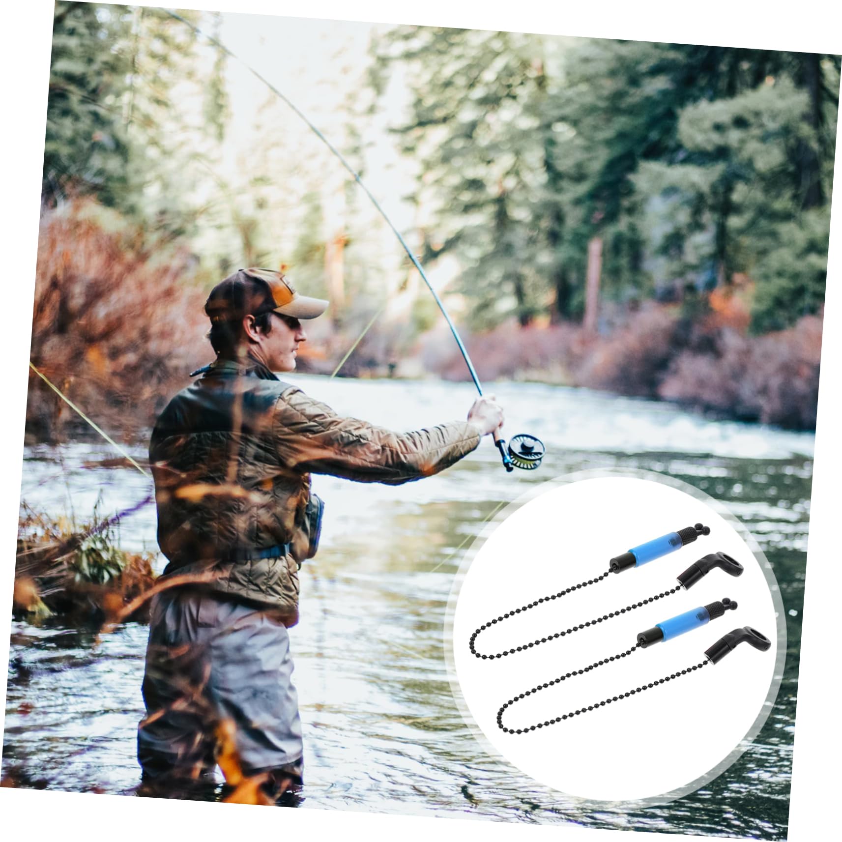 KICHOUSE 2Pcs Fishing Alarm Sensitive Bite Indicator Alarms for Fishing Rods Smooth and Comfortable Design for Night Fishing and Fish Capture