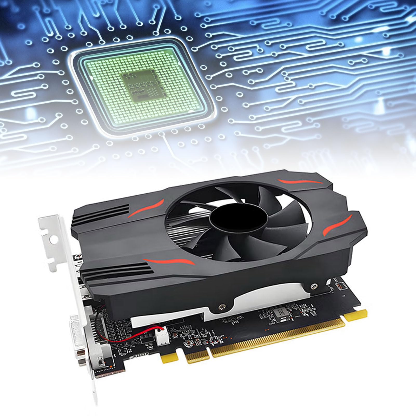 Karta Graficzna, 8 GB DDR5 128-bitowa Karta Graficzna 1183 MHz z Multimedialnym Portem Wyświetlacza DVI HD, dla 7 8 10 PC Potrójny Ekran Wyjściowy